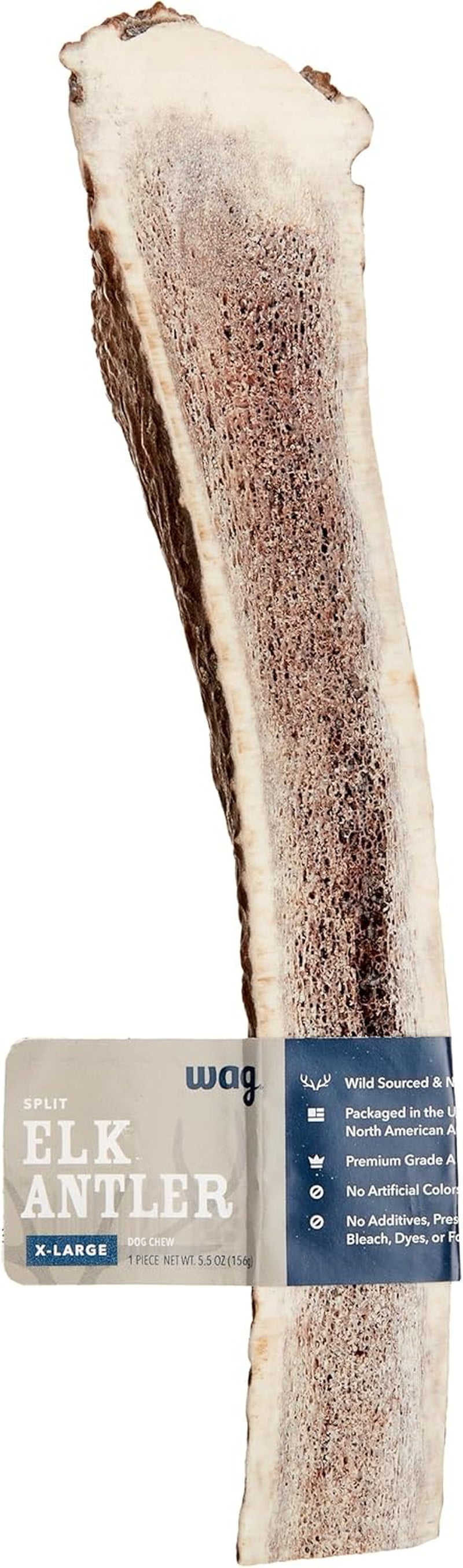 Amazon Brand - Split Elk Antler, Naturally Shed, Long Lasting for Aggressive Chewers, X-Large (Best for Dogs over 45 Lbs)