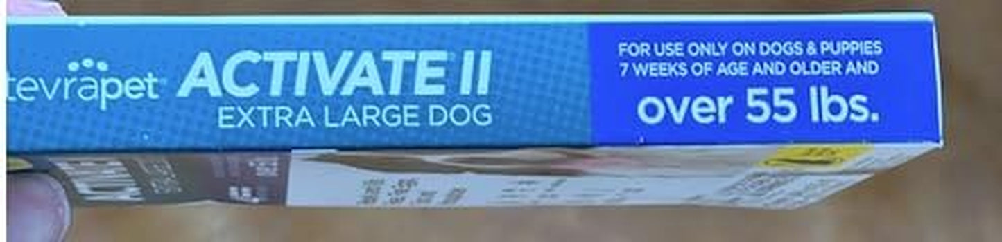 Activate II Flea and Tick Prevention for Dogs | 4 Count | Extra Large Dogs 55+ Lbs | Topical Drops | 4 Months Flea Treatment