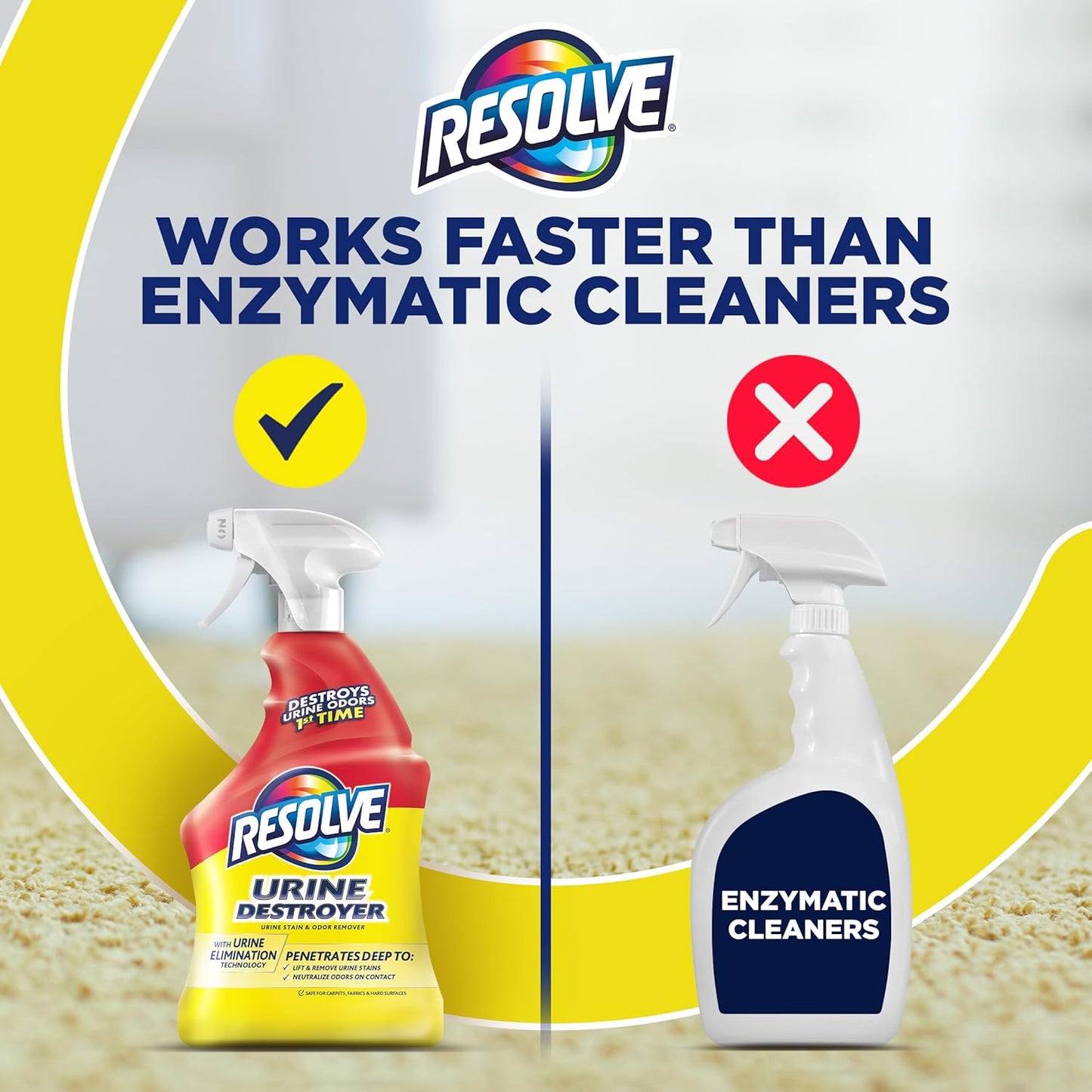 Urine Destroyer Spray – Pet Stain and Odor Remover, Carpet Cleaner Solution for Cat and Dog Urine, 32 Fl Oz