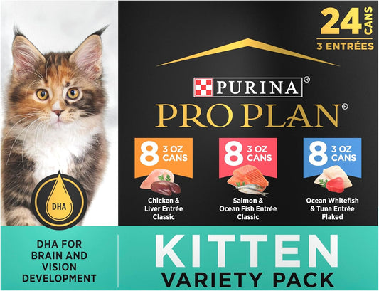 High Protein Wet Kitten Food Variety Pack, DEVELOPMENT Kitten Favorites - (Pack of 24) 3 Oz. Cans