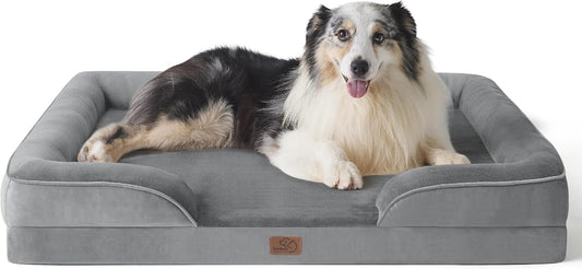 XL Orthopedic Dog Bed for Extra Large Dogs - Washable Xlarge Dog Cat Bed Waterproof, Comfort Dogs Couch Sofa with Washable Removable Cover, Pet Bed with Nonskid Bottom, Grey, 42"