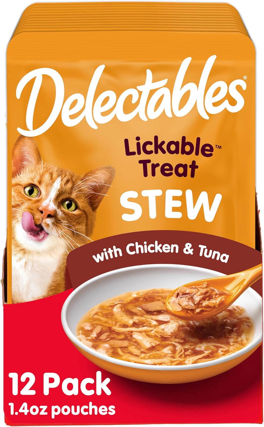 Delectables Stew Lickable Wet Cat Treats for Adult & Senior Cats, Chicken & Tuna, 1.4 Ounce (Pack of 12)