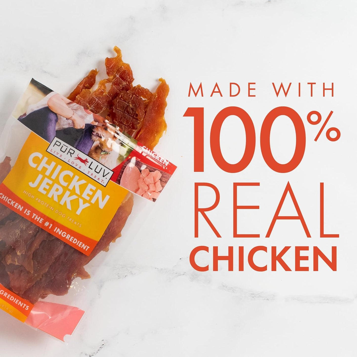 Chicken Jerky Dog Treats, Made with 100% Real Chicken Breast, 32 Ounces, Healthy, Easily Digestible, Long-Lasting, High Protein, Satisfies Dog'S Urge to Chew