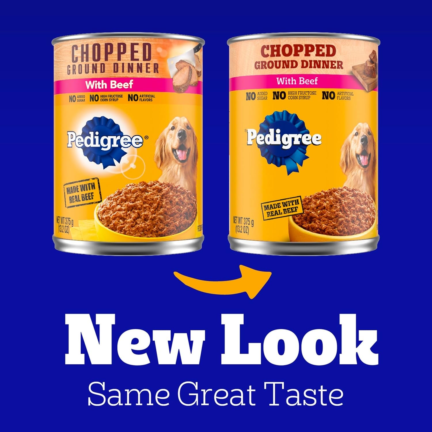 Chopped Ground Dinner Adult Canned Soft Wet Dog Food Beef Flavor, 13.2 Oz. Cans (12 Count, Pack of 1)