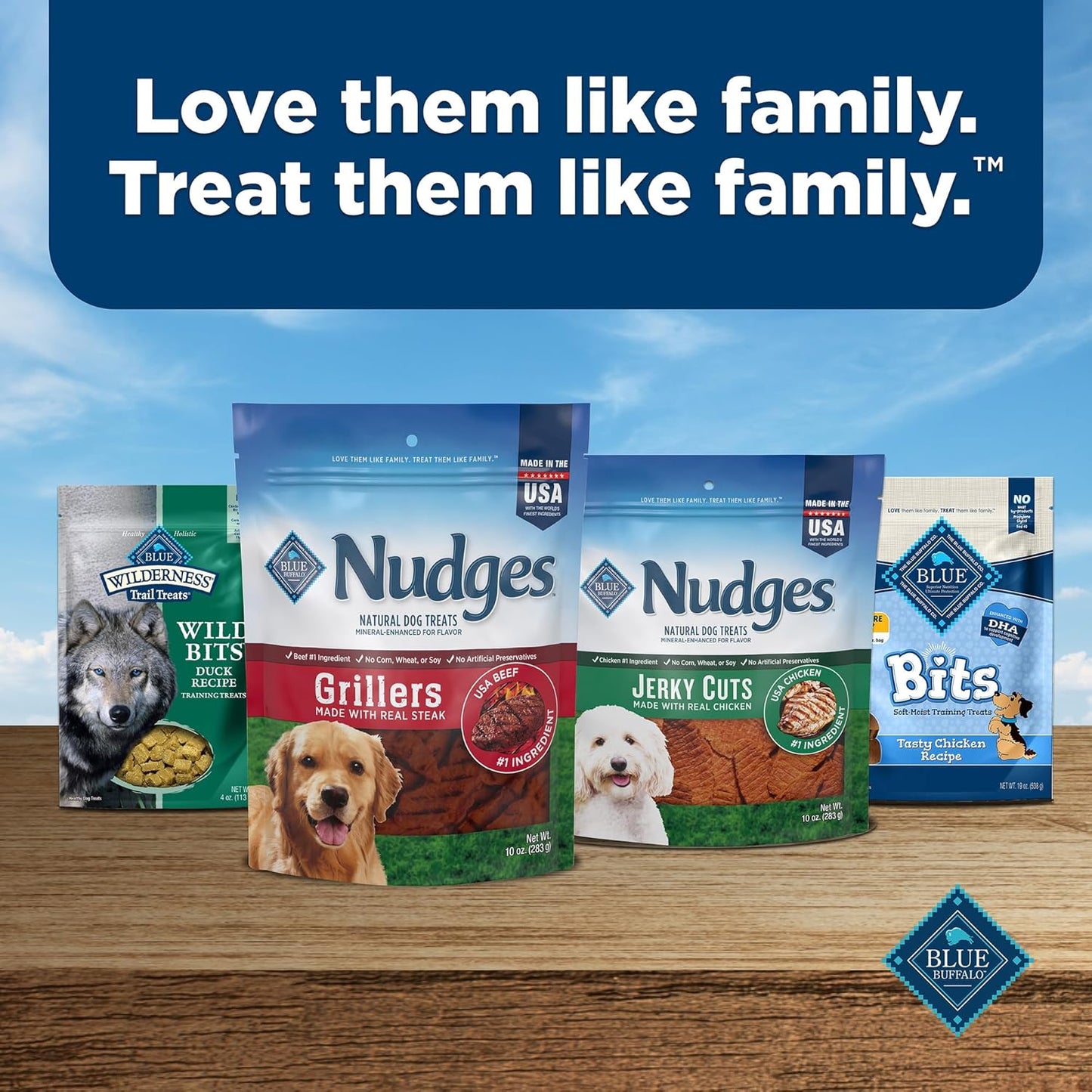 Nudges Grillers Natural Dog Treats, Beef, 16Oz