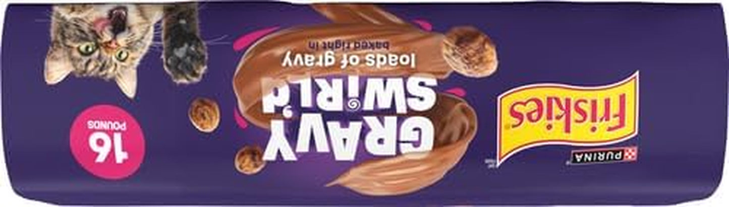 Purina Dry Cat Food Gravy Swirl'D with Flavors of Chicken, Salmon and Gravy - 16 Lb. Bag