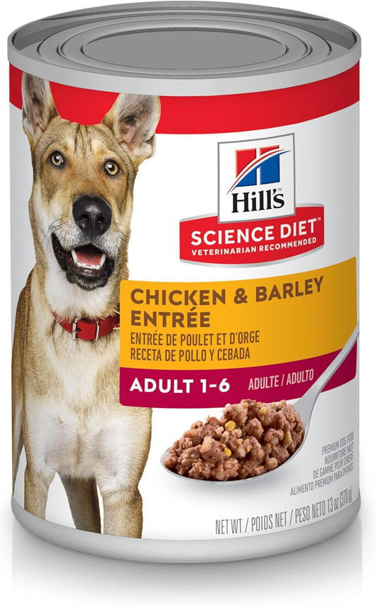 Adult 1-6, Adult 1-6 Premium Nutrition, Wet Dog Food, Chicken & Barley Loaf, 13 Oz Can, Case of 12