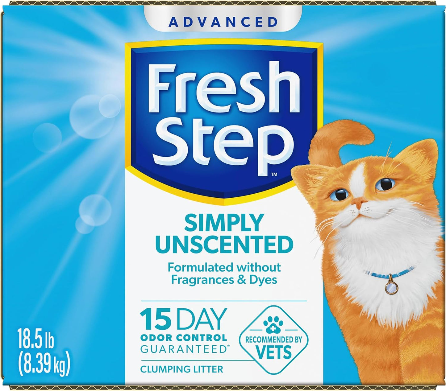 Advanced Simply Unscented Clumping Litter, Unscented Cat Litter Fights Odor on Contact, 18.5 Lb. Box