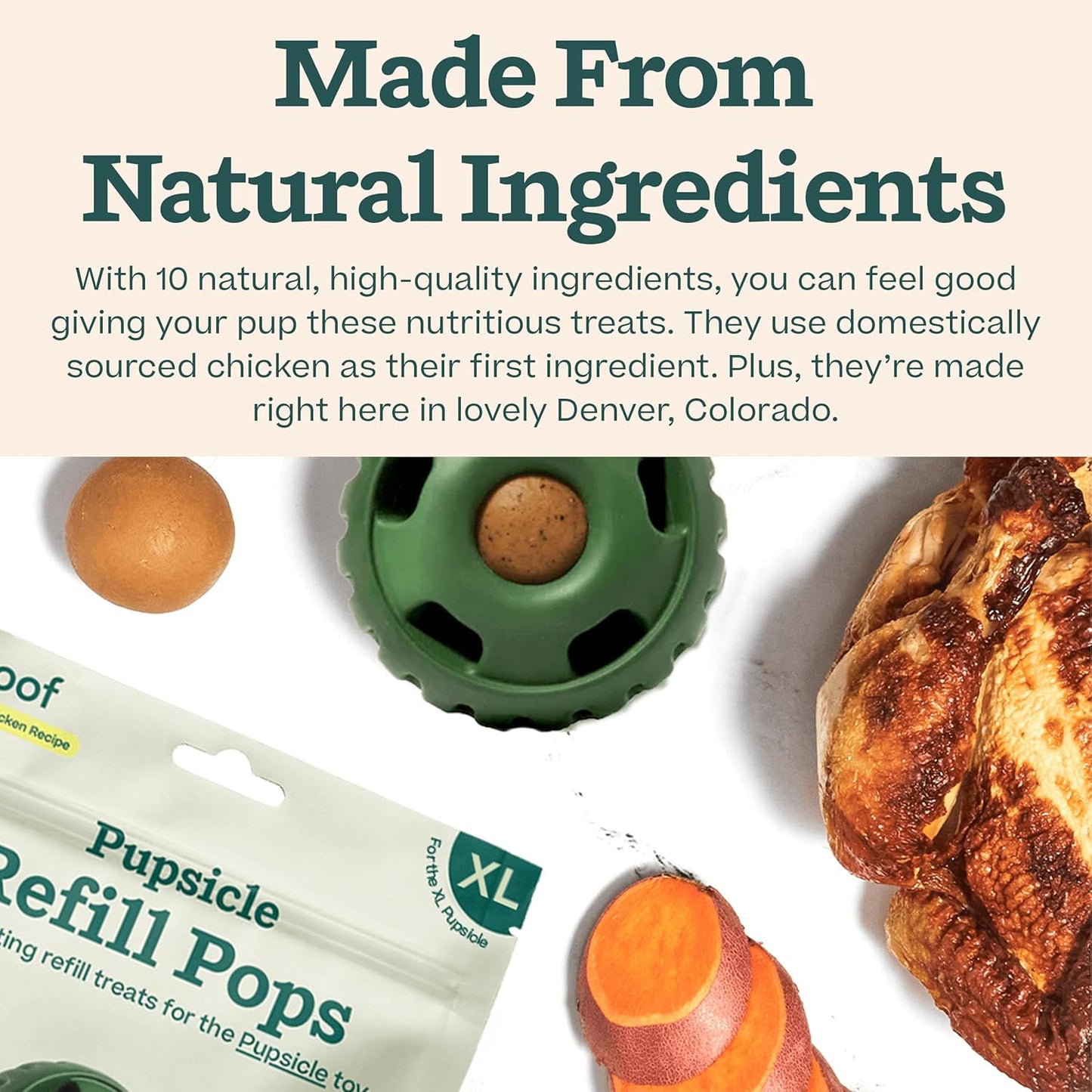 Pupsicle Refill Pops, Delicious Long Lasting Dog Treats, Pre-Made Pupsicle Refills for Dogs, Wholesome Ingredients, Low-Mess Chicken Pet Treats - XL Pops - 5 Count - 2 Pack