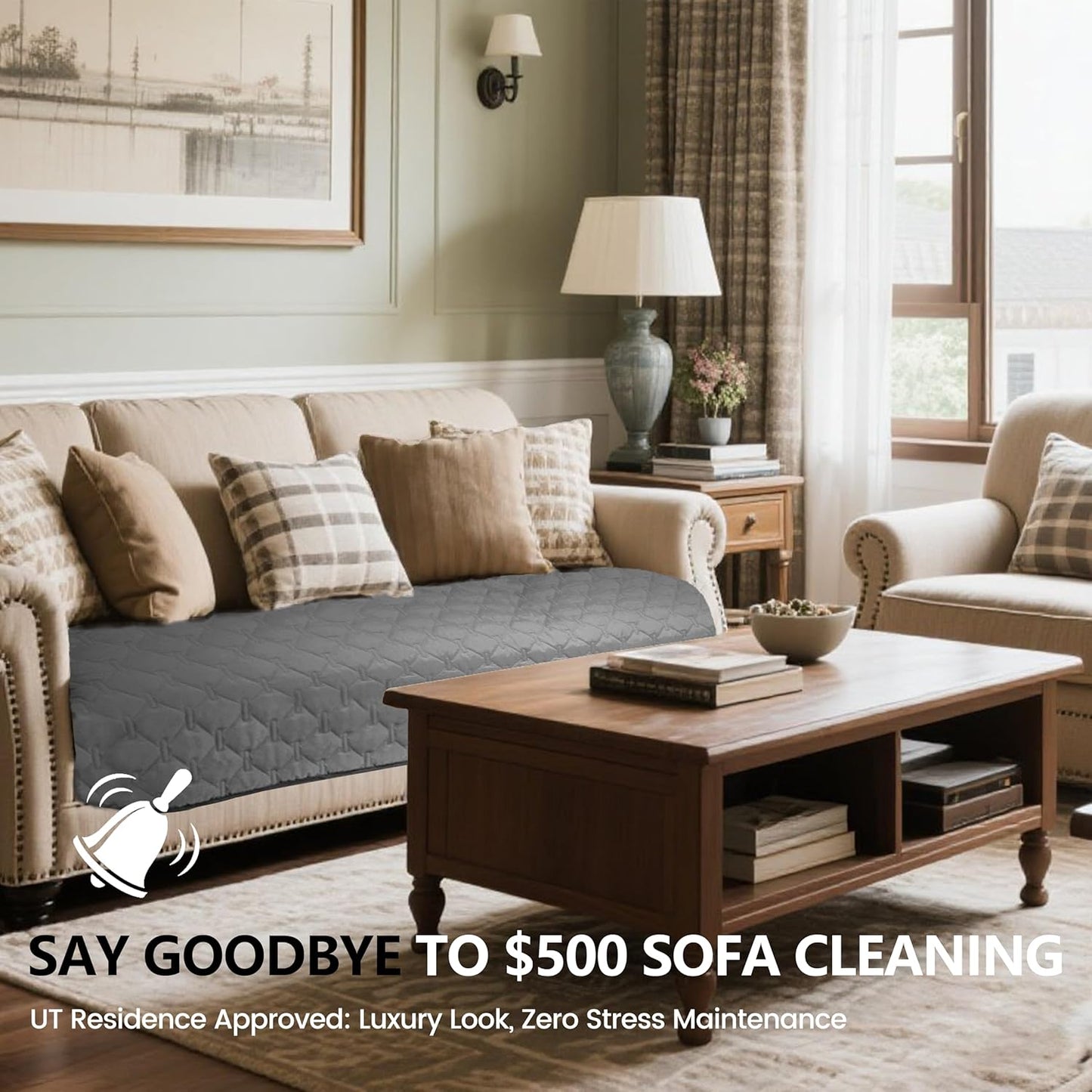 3X Stronger Waterproof Pet Blanket, Scratch Proof Furniture Protector for Dogs Cats, Reversible Cover 52X82 Inch, Dark Grey/Light Grey