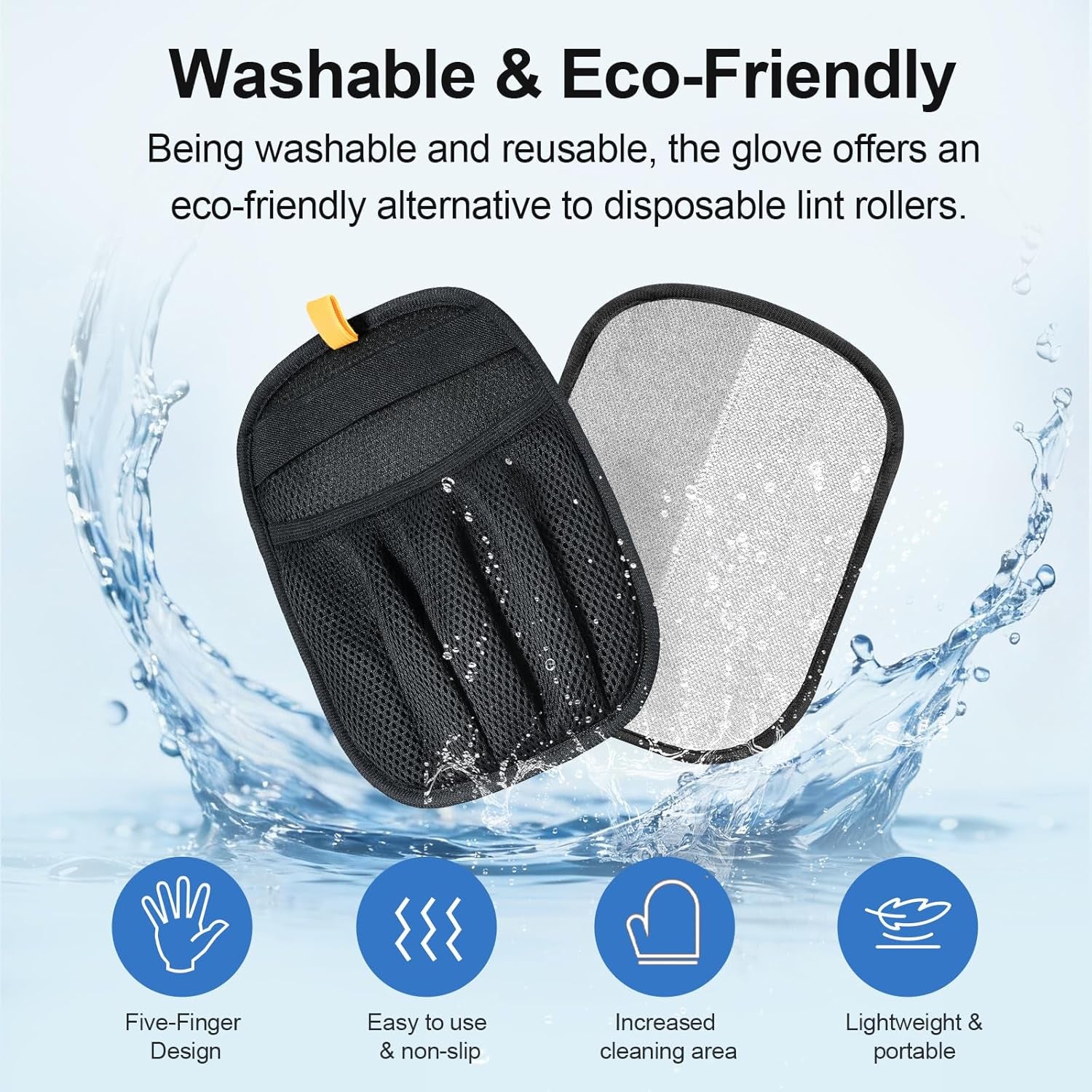 2Pcs Pet Hair Removal Glove for Cats & Dogs, 2025 Newly Upgraded Five-Finger Electrostatic Pet Hair Gloves, Reusable Pet Hair Remover Tool for Couch, Clothing, Car Seat,Carpet