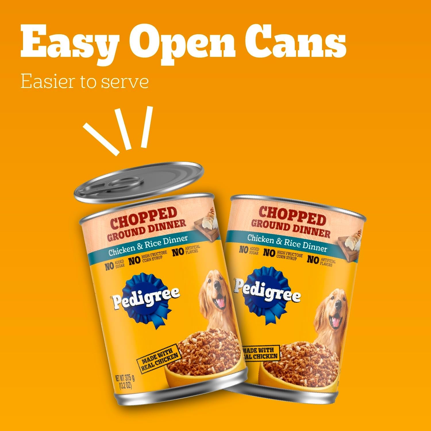 Chopped Ground Dinner Adult Canned Soft Wet Dog Food, Chicken & Rice Flavor, 13.2 Oz. Cans (12 Count, Pack of 1)