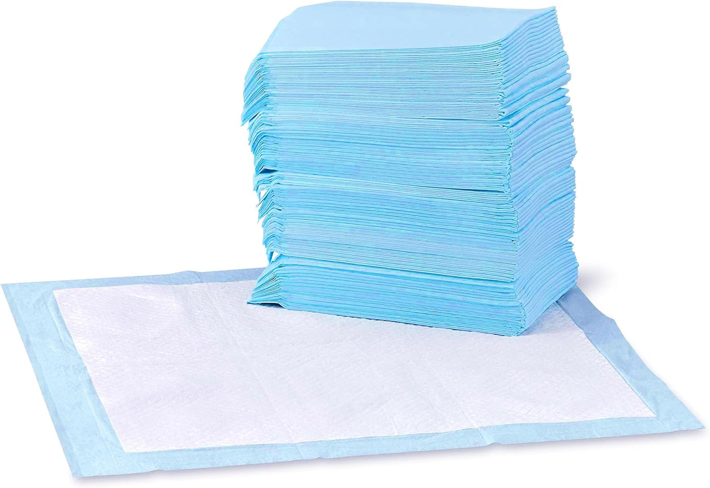 Dog and Puppy Pee Pads, 5-Layer Leak-Proof Super Absorbent, Quick-Dry Surface, Potty Training, Regular (22X22"), 150 Count, Blue & White