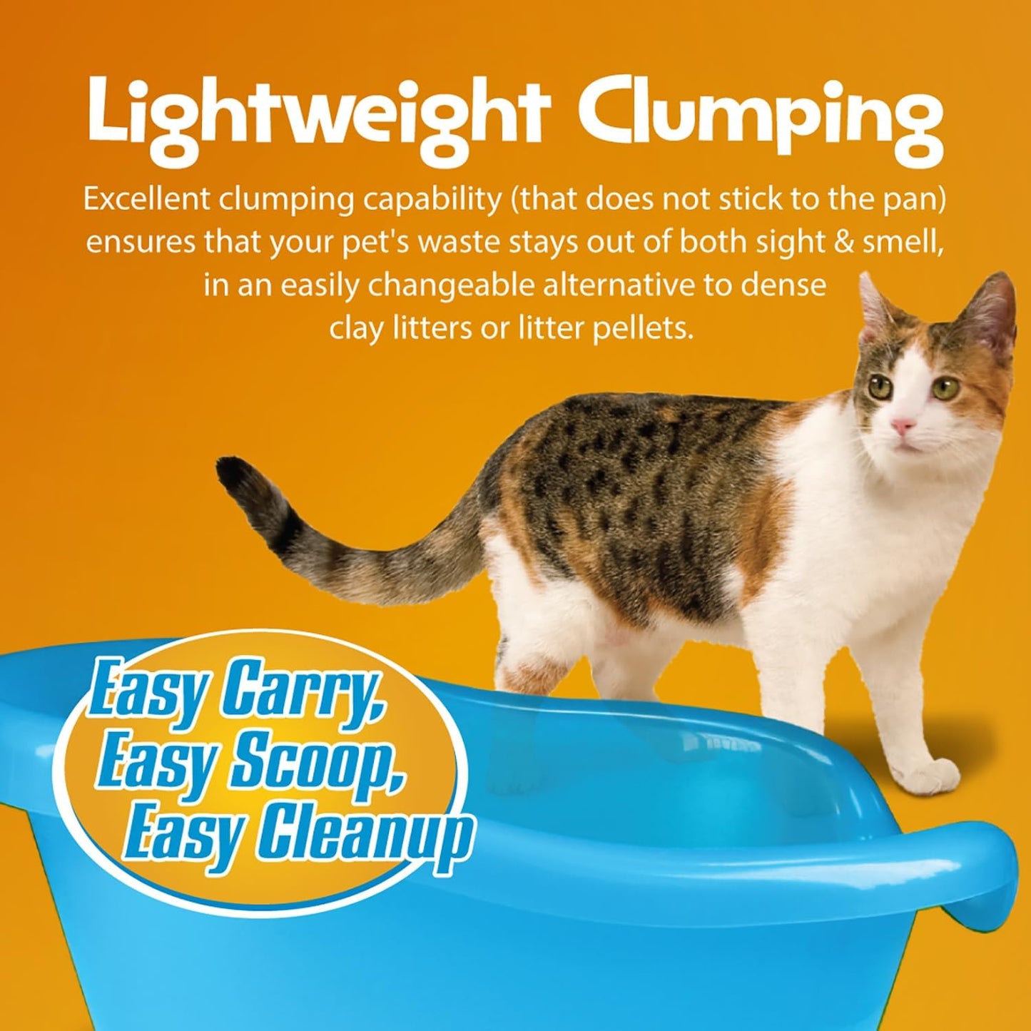 All Natural Clumping Cat Litter, 20 Pound (320Oz 1 Pack) - Alternative to Clay and Pellet Litter - Chemical and 99% Dust Free - Unscented and Lightweight