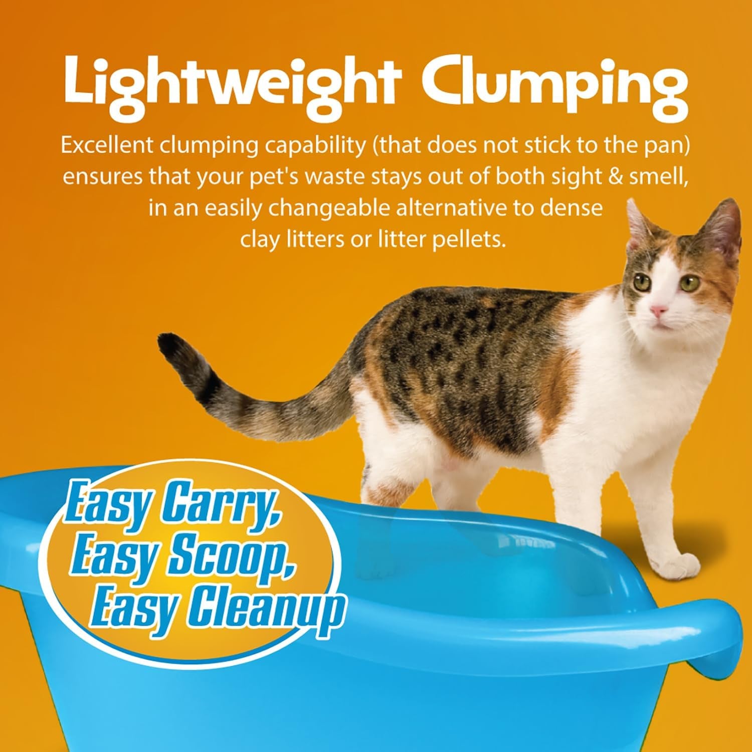 All Natural Clumping Cat Litter, 20 Pound (320Oz 1 Pack) - Alternative to Clay and Pellet Litter - Chemical and 99% Dust Free - Unscented and Lightweight