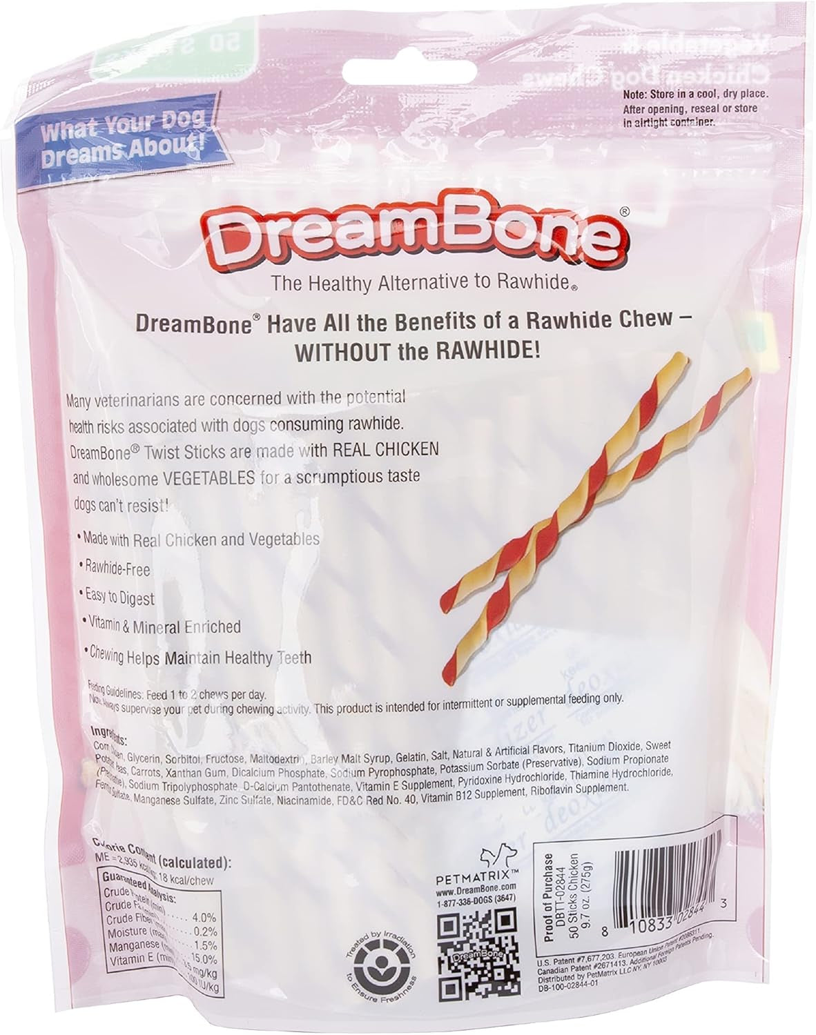 Twist Sticks, Made with Real Chicken, Rawhide-Free Chews for Dogs, 50 Count (3 Pack)