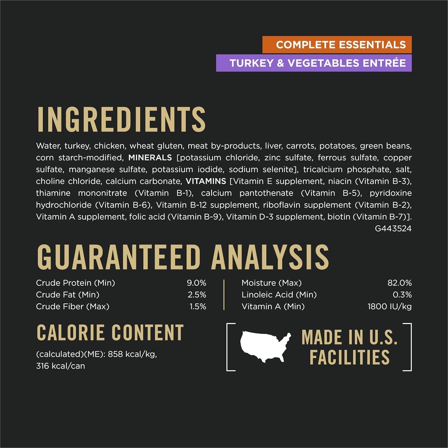 Complete Essentials Wet Dog Food, Lamb and Vegetables and Turkey and Vegetables in Gravy Variety Pack - (Pack of 12) 13 Oz. Cans