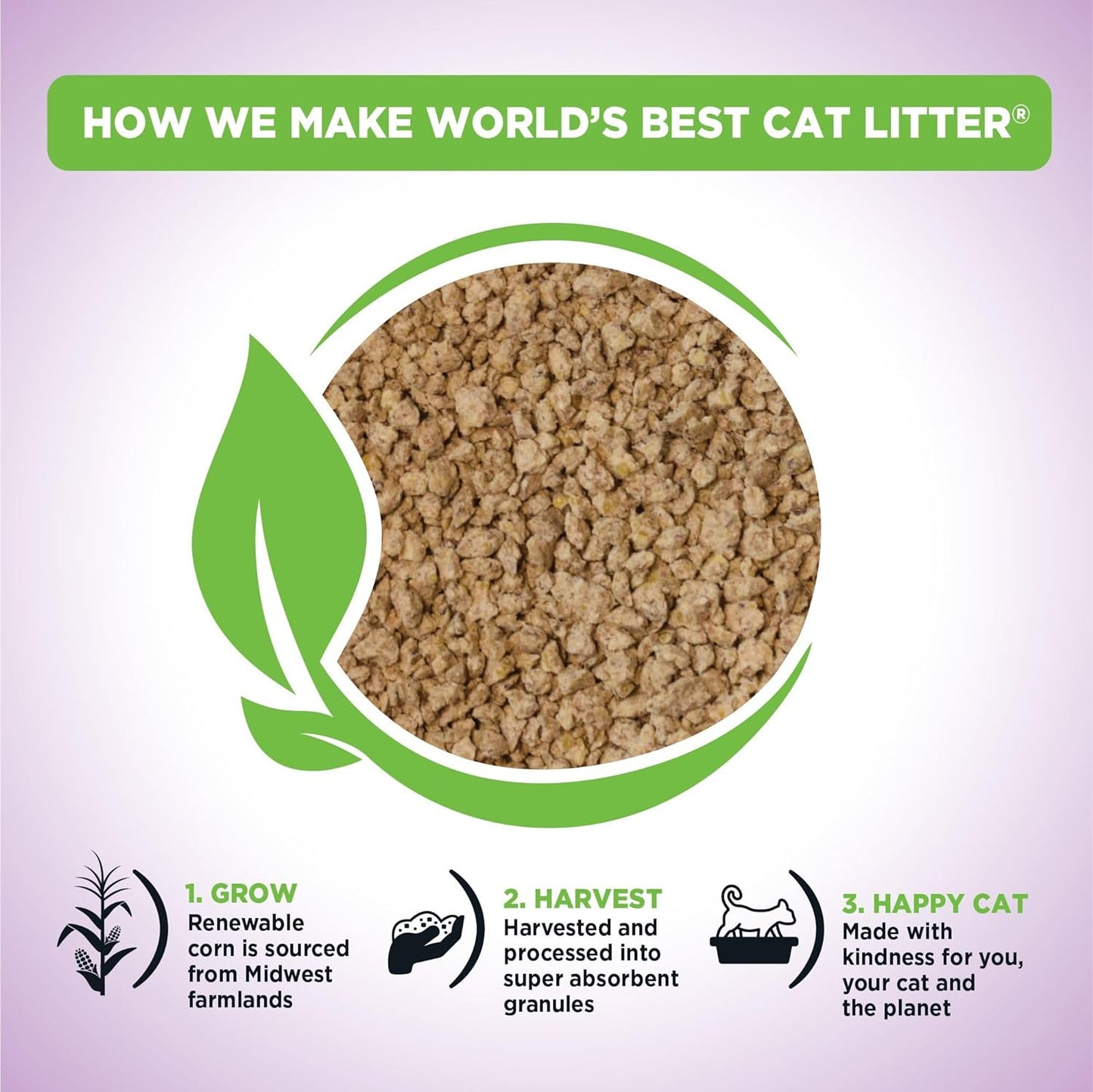 Multiple Cat Lavender Scented 15-Pounds - Natural Ingredients, Quick Clumping, Flushable, 99% Dust Free & Made in USA - Calming Fragrance & Long-Lasting Odor Control