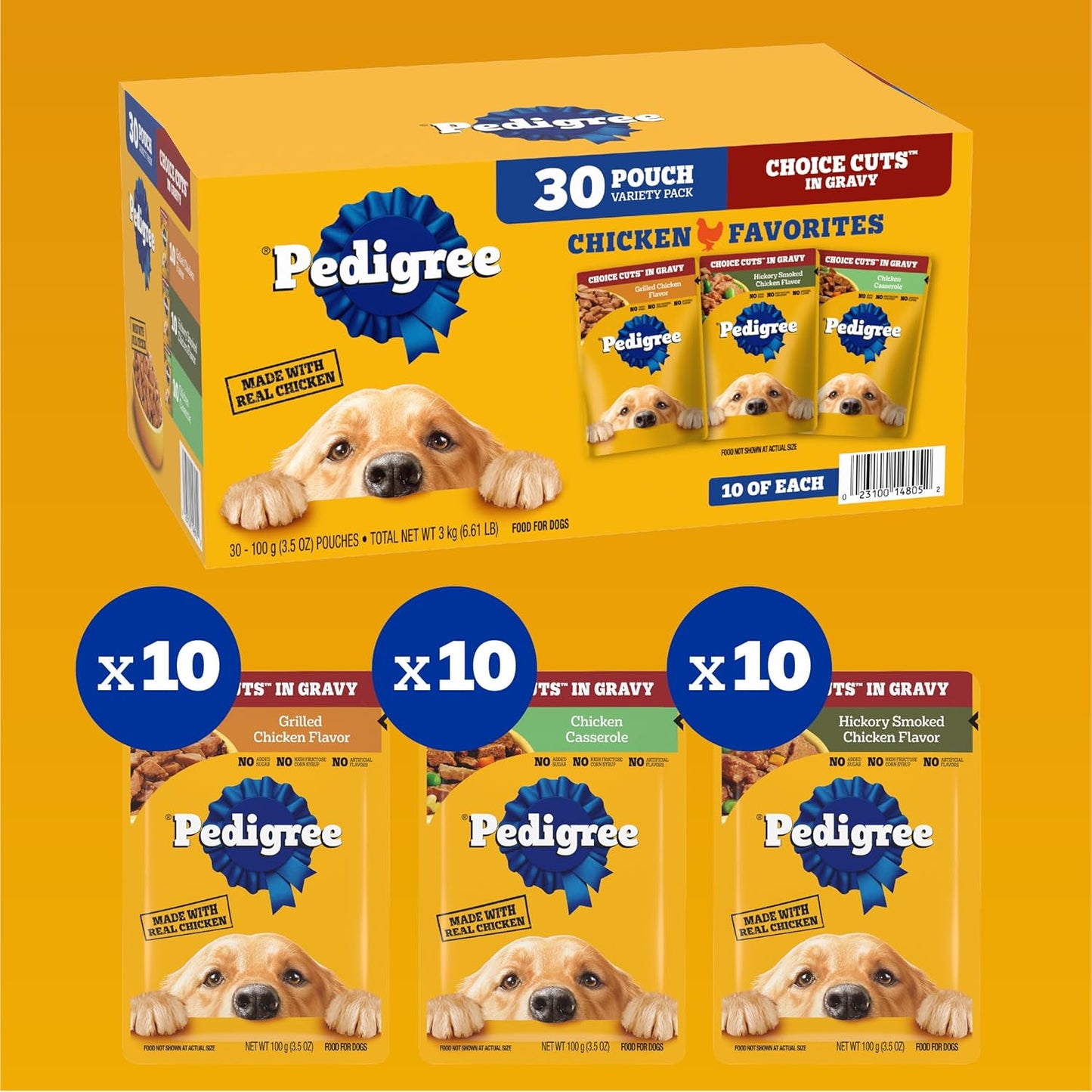 Choice Cuts in Gravy Adult Soft Wet Dog Food 30-Count Variety Pack, 3.5 Oz. Pouches