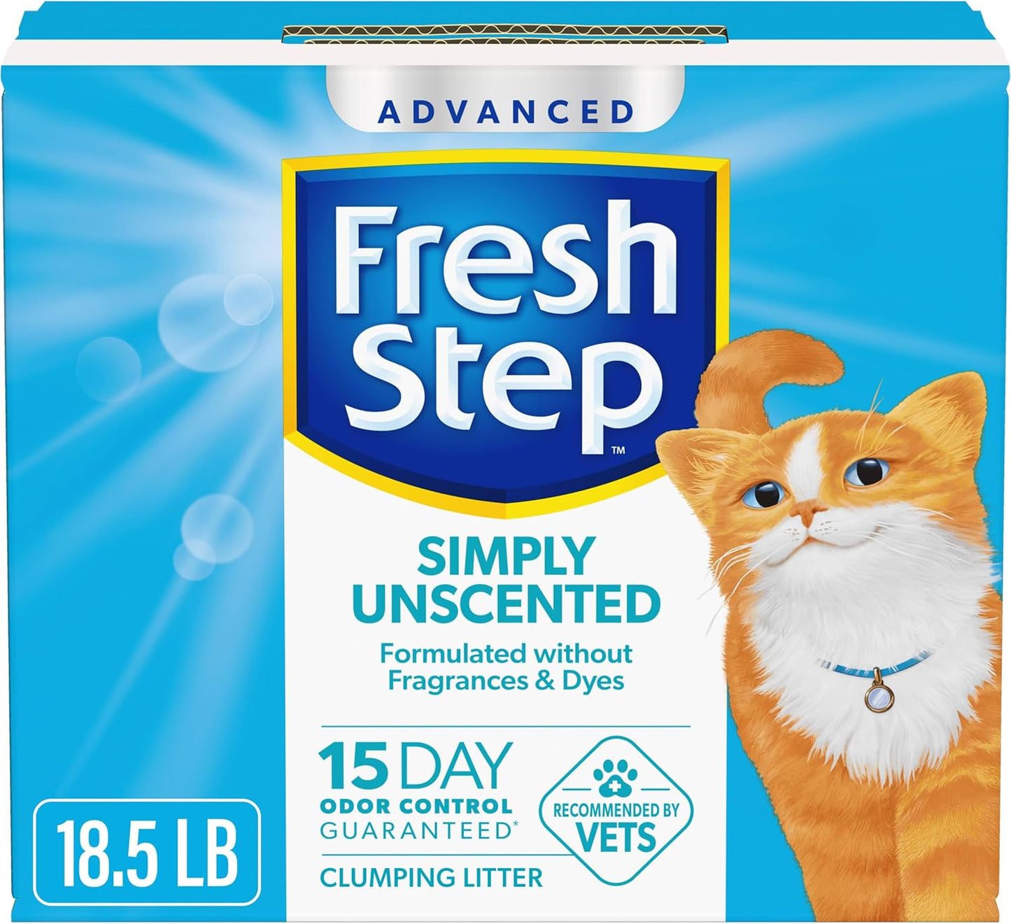 Advanced Simply Unscented Clumping Litter, Unscented Cat Litter Fights Odor on Contact, 18.5 Lb. Box