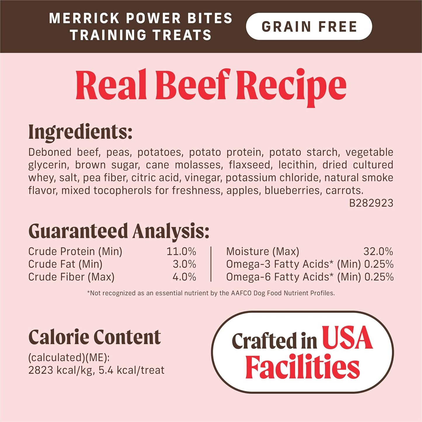 Power Bites Natural Soft and Chewy Real Meat Dog Treats, Grain Free Snack with Real Beef Recipe - 6 Oz. Bag