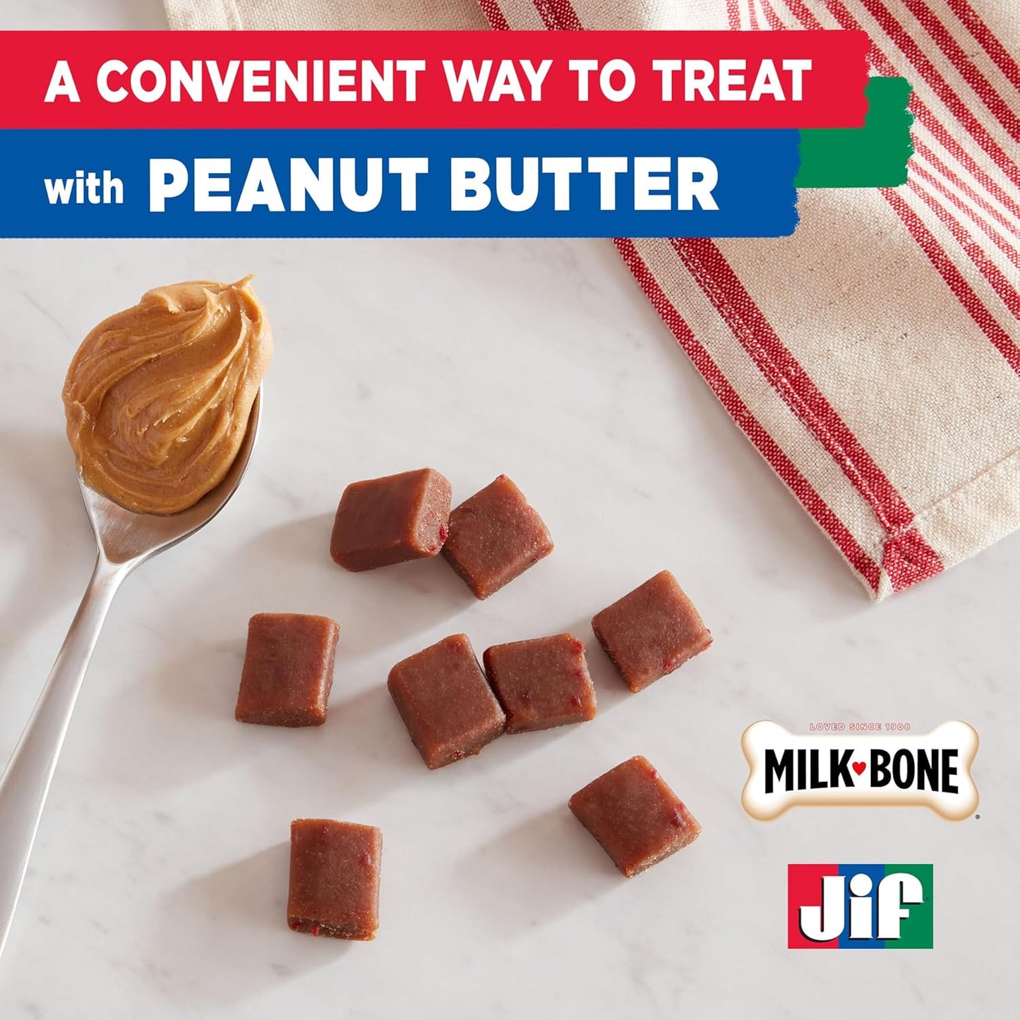 Peanut Buttery Bites Soft Dog Treats with Jif Peanut Butter, 11.8 Ounce Bag