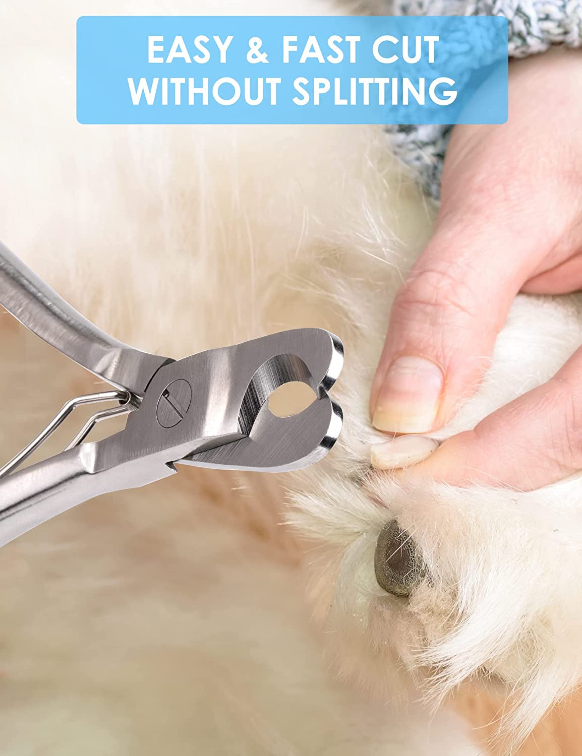 Upgrade Wide Open Dog Nail Clippers for Large Dogs Cut like Butter, Heavy Duty Dog Nail Trimmer Full Metal Razor Sharp Professional for All Dogs Cats with Thick Toenail