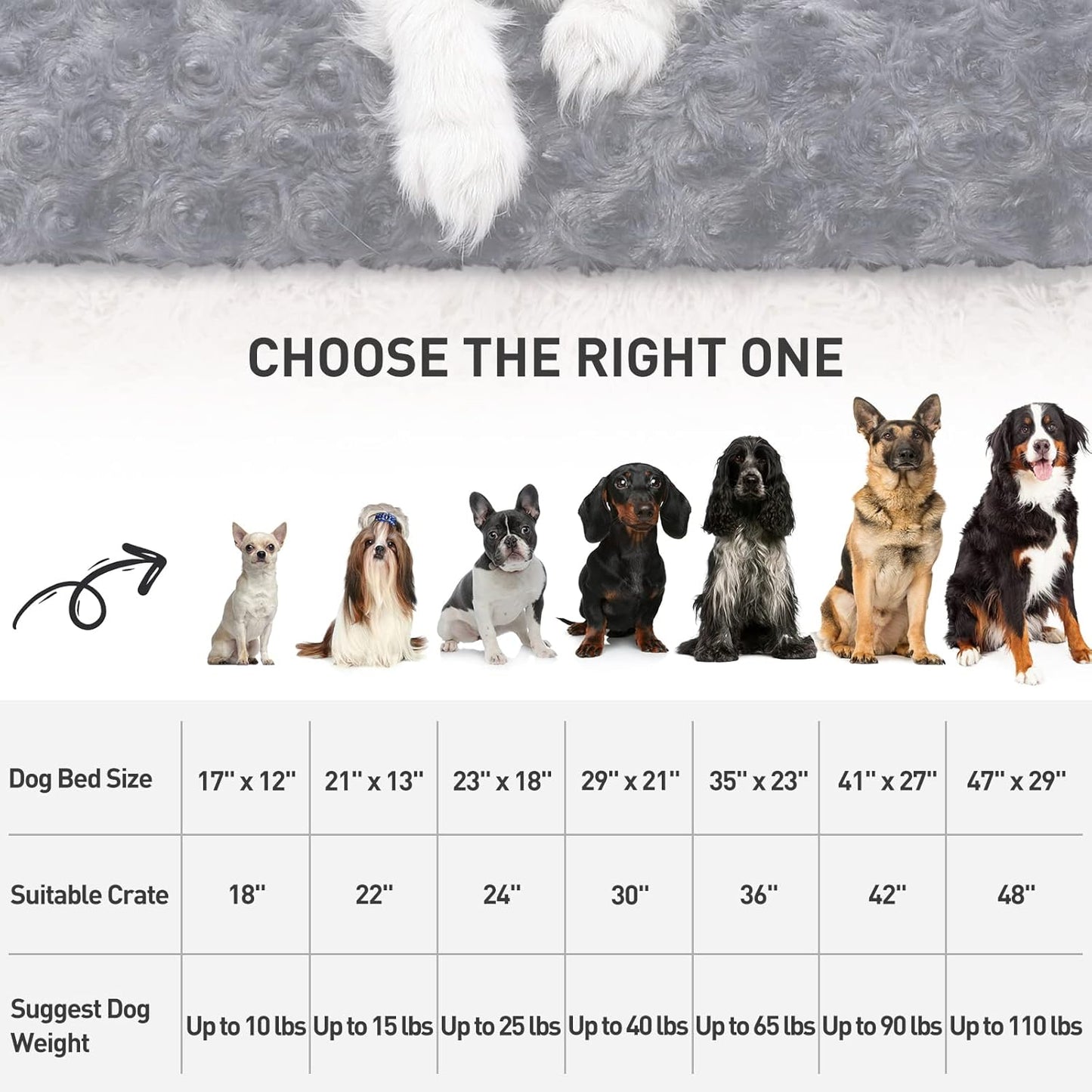 Washable Dog Bed Deluxe Plush Dog Crate Beds Comfy Kennel Pad Anti-Slip Pet Sleeping Mat for Large, Jumbo, Medium, Small Dogs Breeds, 23" X 18", Dark Grey