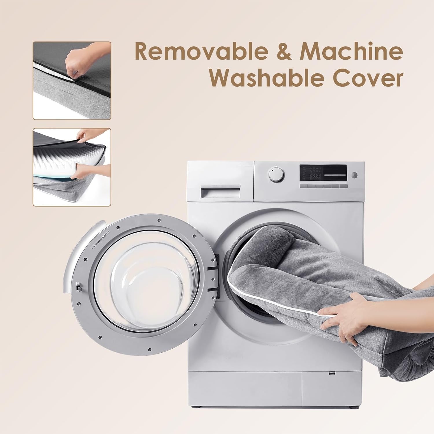 Orthopedic Dog Beds for Extra Large Dogs 44X32Inch, Waterproof Memory Foam XL Pet Bed with Sides, Non-Slip and Egg-Crate Foam Big Dog Couch Bed with Washable Removable Cover, Grey