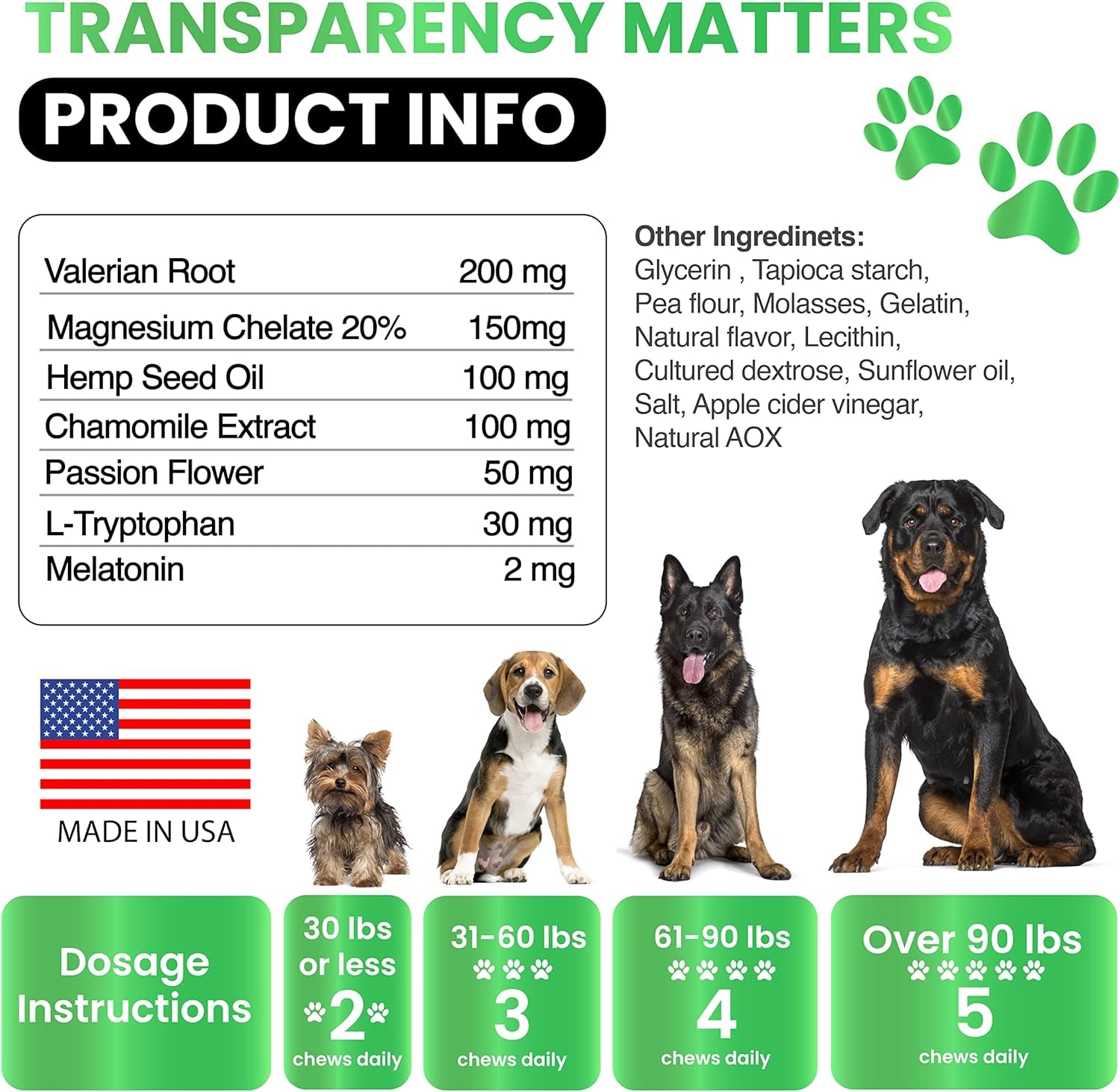 Hemp Calming Chews for Dogs - Dog Calming Chews - 170 Anxiety Relief Treats with Hemp Oil - Sleep Aid - Advanced Health Joint Support Supplement - Health & Wellness