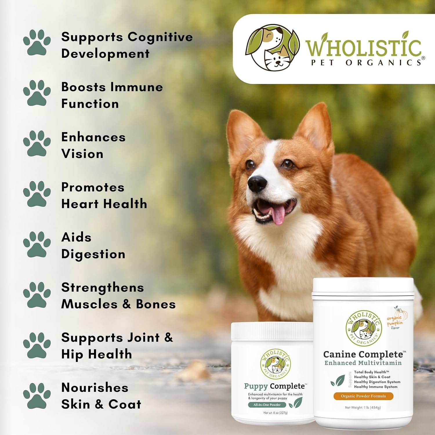 Canine Complete - Dog Multivitamin Powder - 1 Lb - Daily Dog Vitamins and Supplements for Homemade Food - Immune System, Skin, Coat & Overall Health - Small and Large Breed