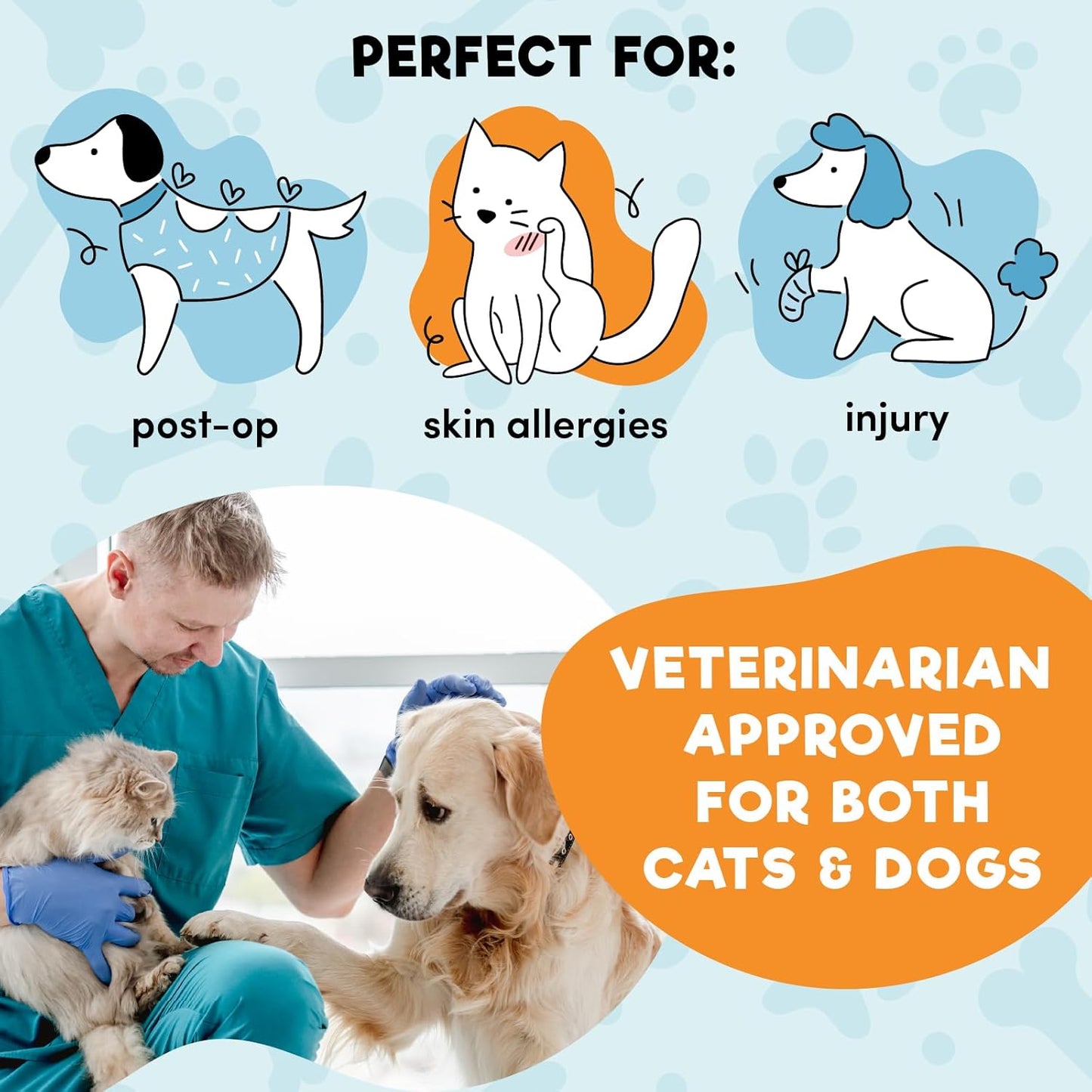 Inflatable Dog Cone Collar Alternative, Soft Dog Cone for Small Medium Large Dogs and Cats, Neck Recovery Ecollar Donut Collar after Surgery (Large, Blue)