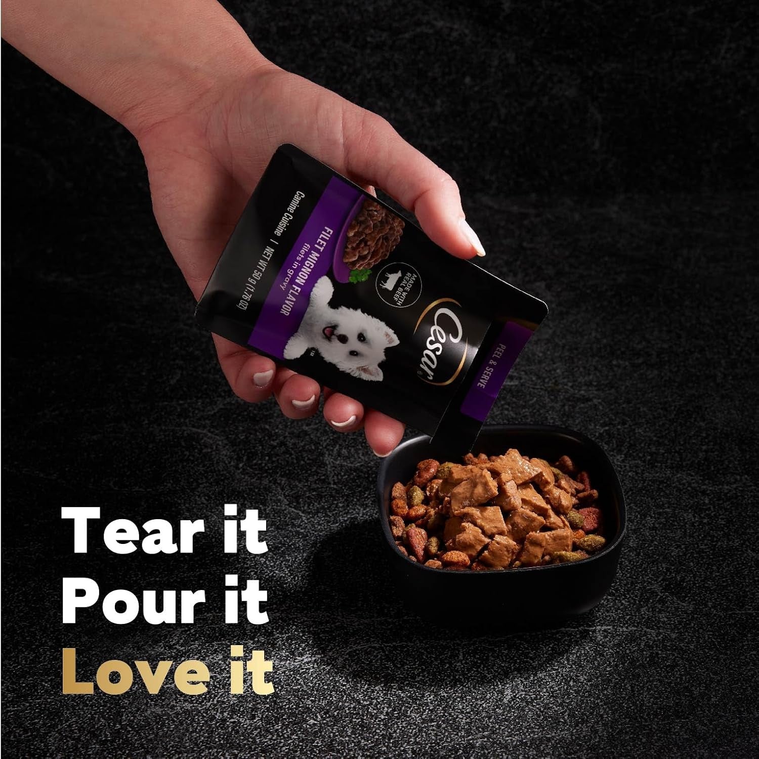 Filets in Gravy Wet Dog Food Filet Mignon Flavor and Rotisserie Chicken Flavor Variety Pack, 1.76 Oz. Mini-Pouches (20 Count, Pack of 2)