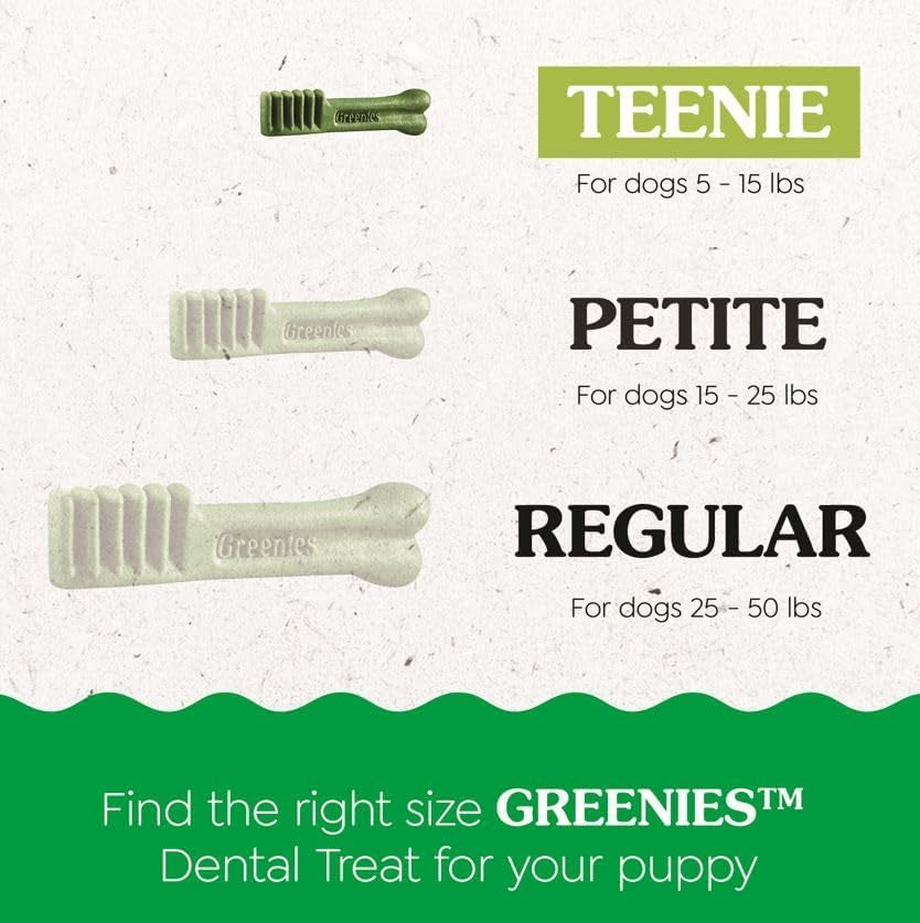 Puppy Teenie Size Dental Dog Treats, 6 Oz. Pack (22 Treats)