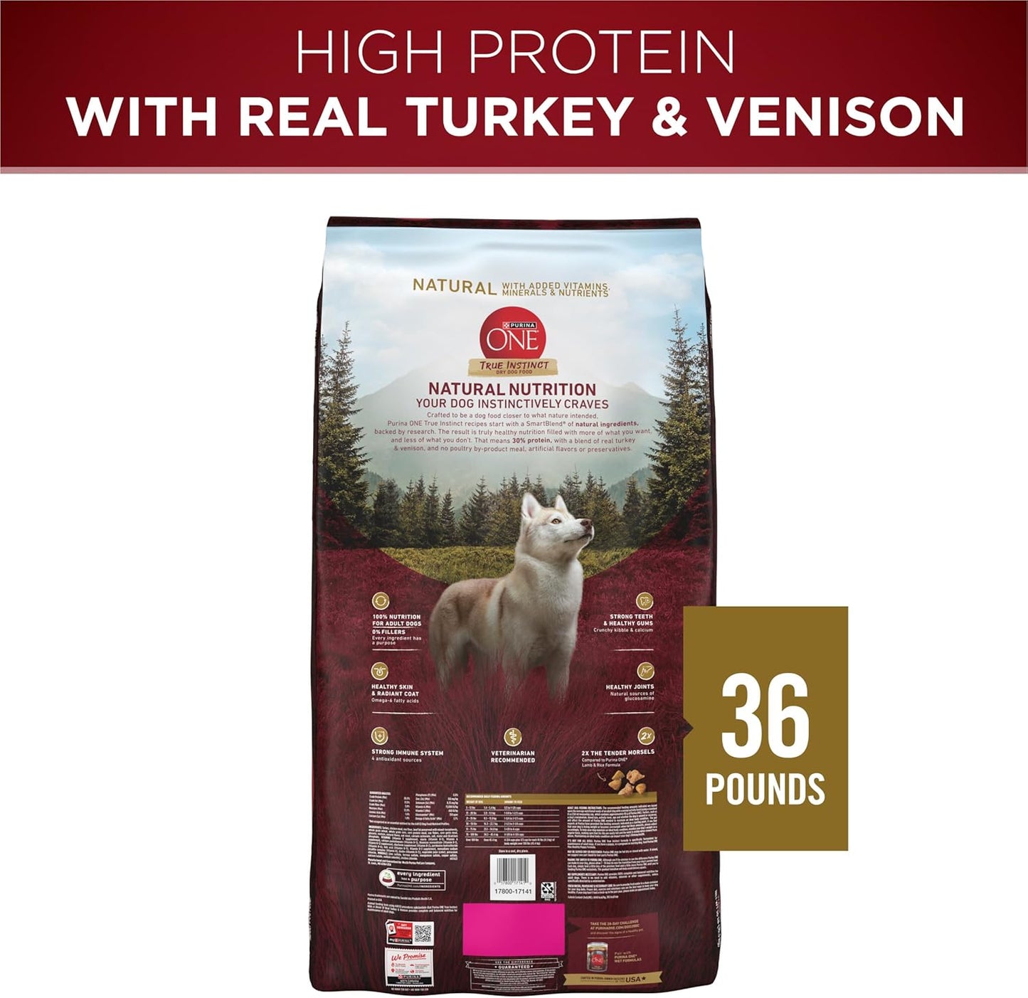 True Instinct with a Blend of Real Turkey and Venison Dry Dog Food - 36 Lb. Bag