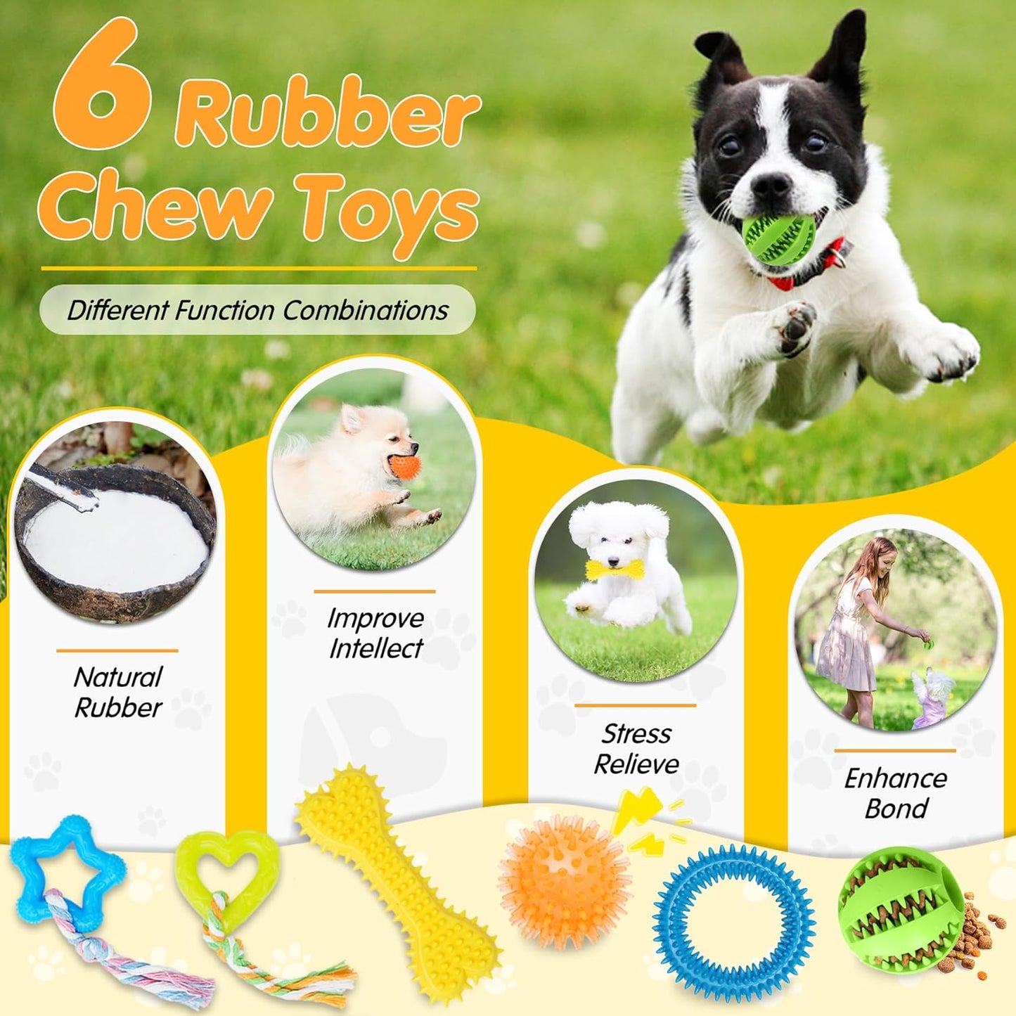 25 Pack Luxury Dog Chew Toys for Puppy, Dog Toys with Ropes, Treat Ball and Squeaky Puppy Toys for Teething Small Dogs