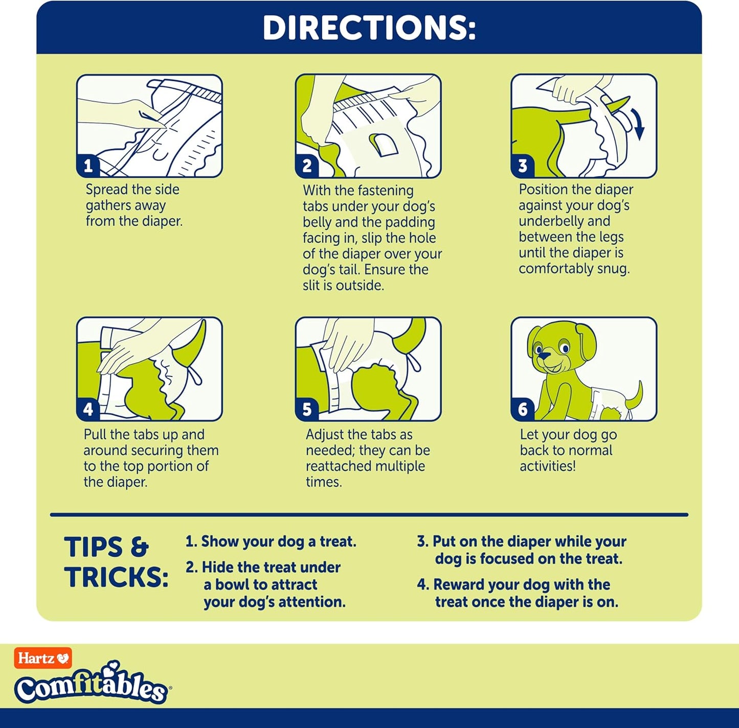 Disposable Dog Diapers, Size M 32 Count, Comfortable & Secure Fit, Easy to Put On