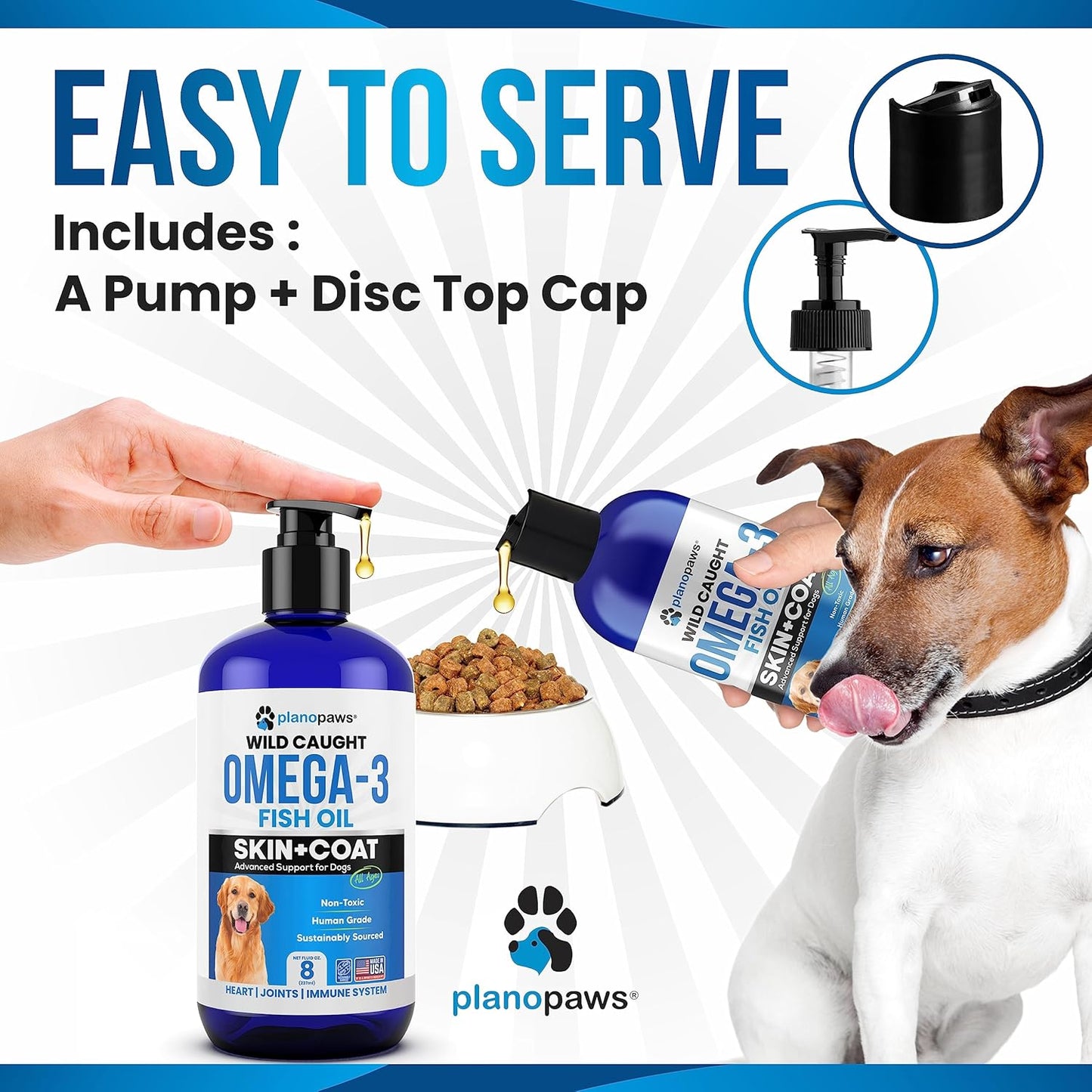 Omega 3 Fish Oil for Dogs - Better than Salmon Oil - Dog Fish Oil Supplement to Reduce Shedding & Itching - Supports Joints, Brain, and Heart Health - Skin and Coat Supplement - Liquid Fish Oil