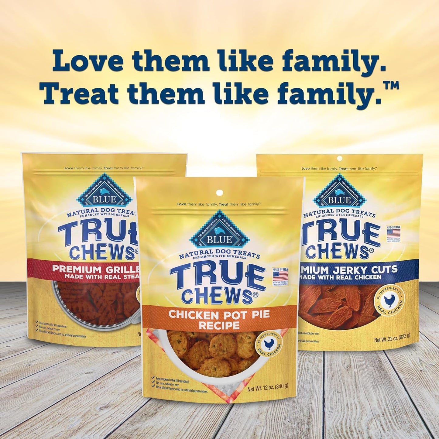 True Chews Dog Treats Made in the USA with Natural Ingredients Chicken Pot Pie