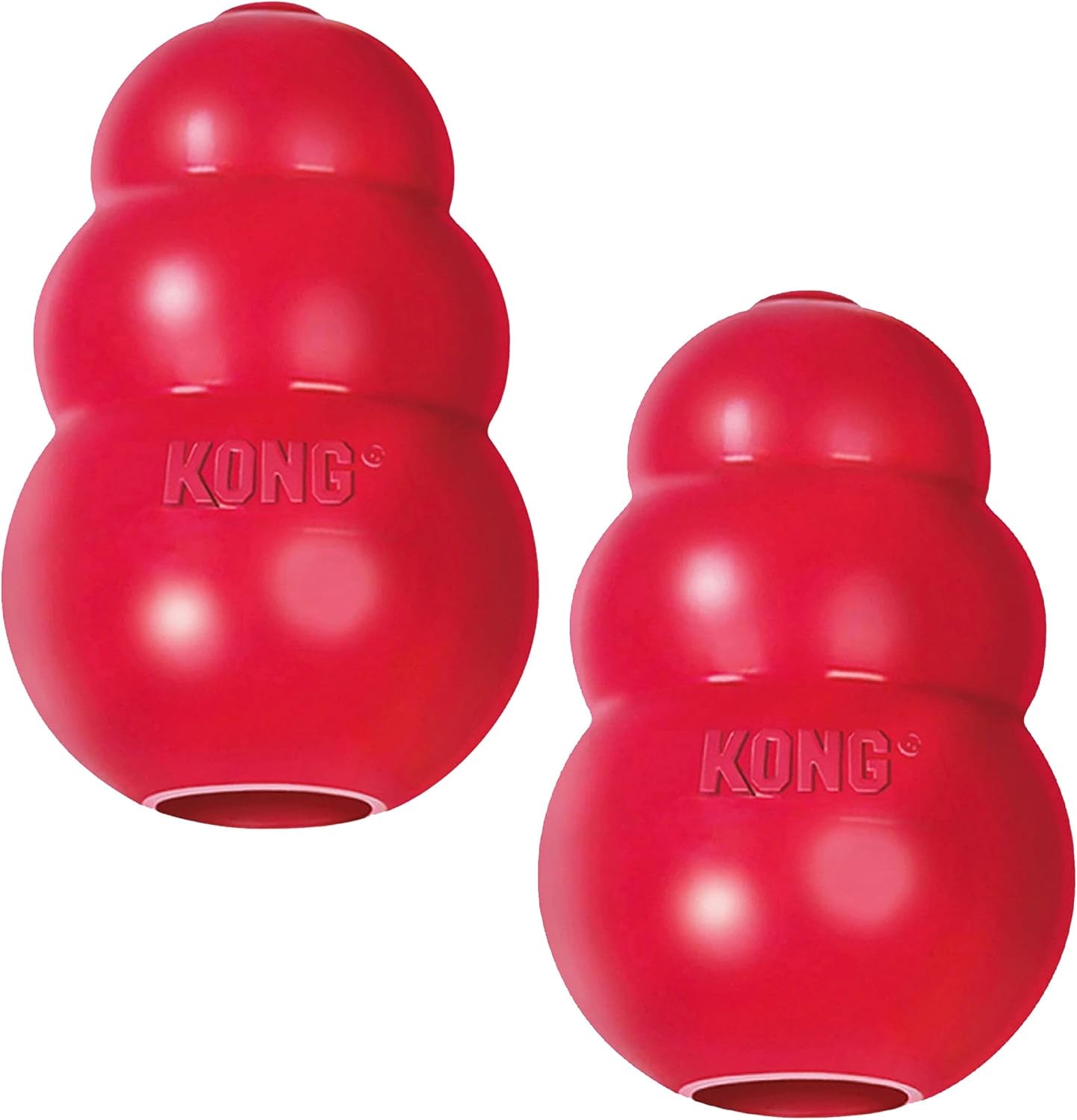 Classic Stuffable Dog Toy - Fetch & Chew Toy for Dogs - Treat-Filling Capabilities & Erratic Bounce for Extended Play Time - Durable Natural Rubber Material - for Medium Dogs (Pack of 2)