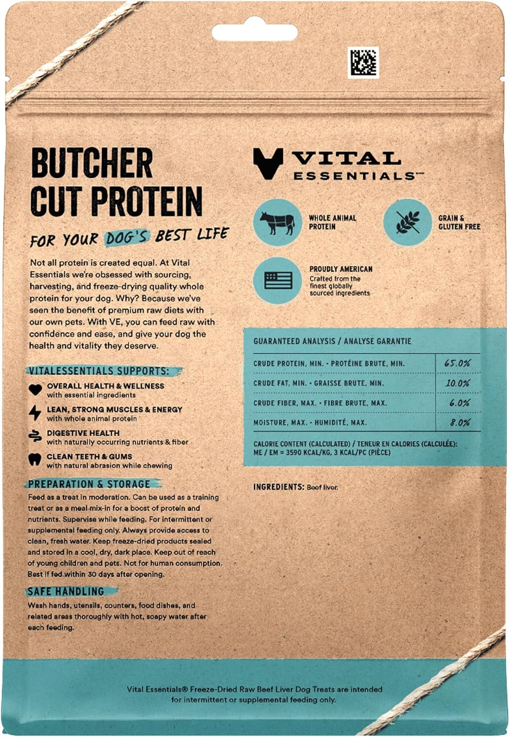 Single Ingredient Beef Liver Dog Treats, 15 Oz | Freeze-Dried Raw | Premium Quality High Protein Training Treats | Grain Free, Gluten Free, Filler Free