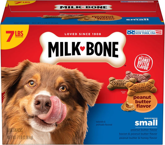 Peanut Butter Flavor Naturally & Artificially Flavored Dog Biscuits - Crunchy Dog Treats - 7 Pounds (Packaging Design May Vary)