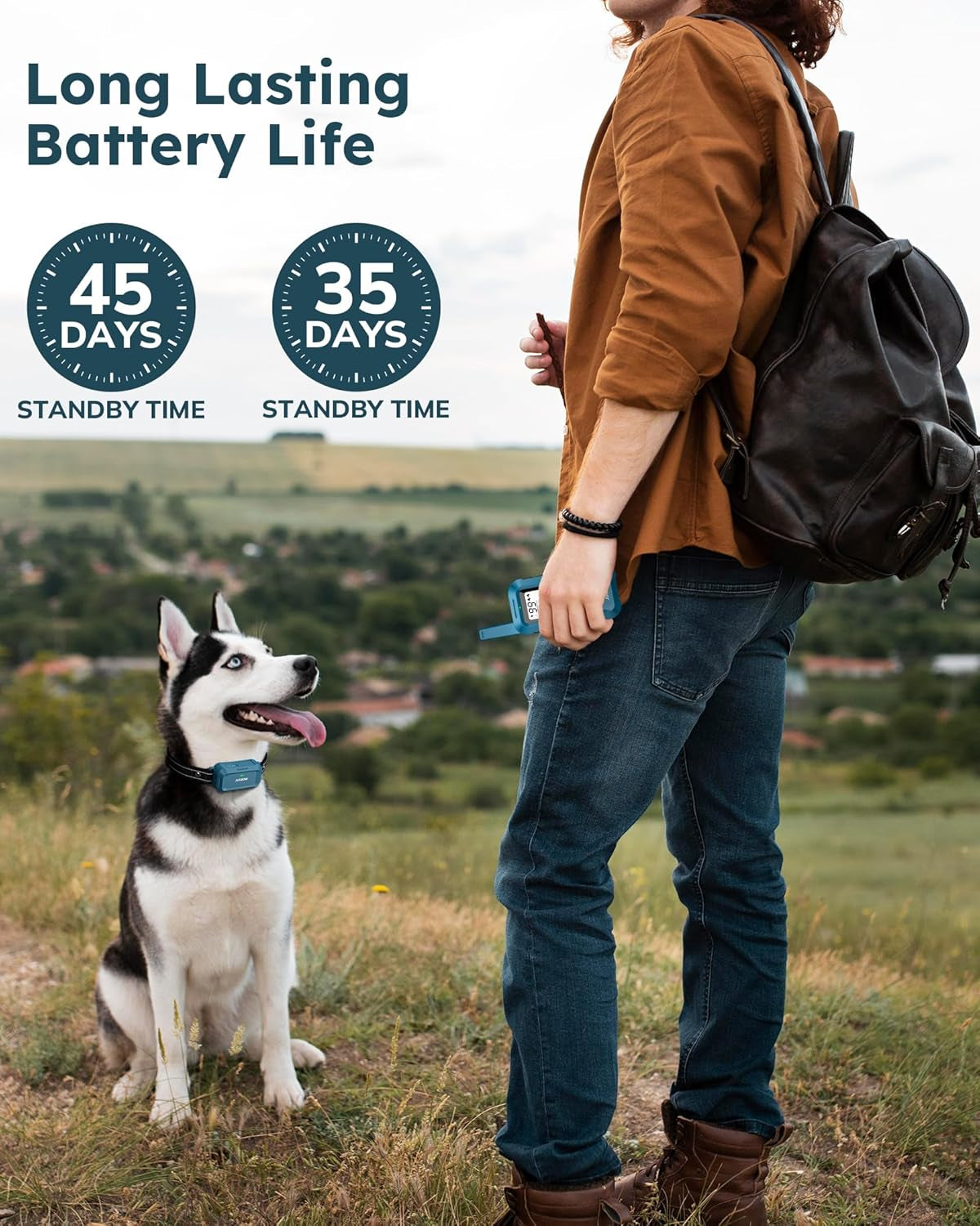 Dog Shock Collar - 4200FT Dog Training Collar with Remote, IPX7 Waterproof Electric Collar with 4 Training Modes, Security Lock, Rechargeable E-Collar for All Breeds, Sizes, Blue