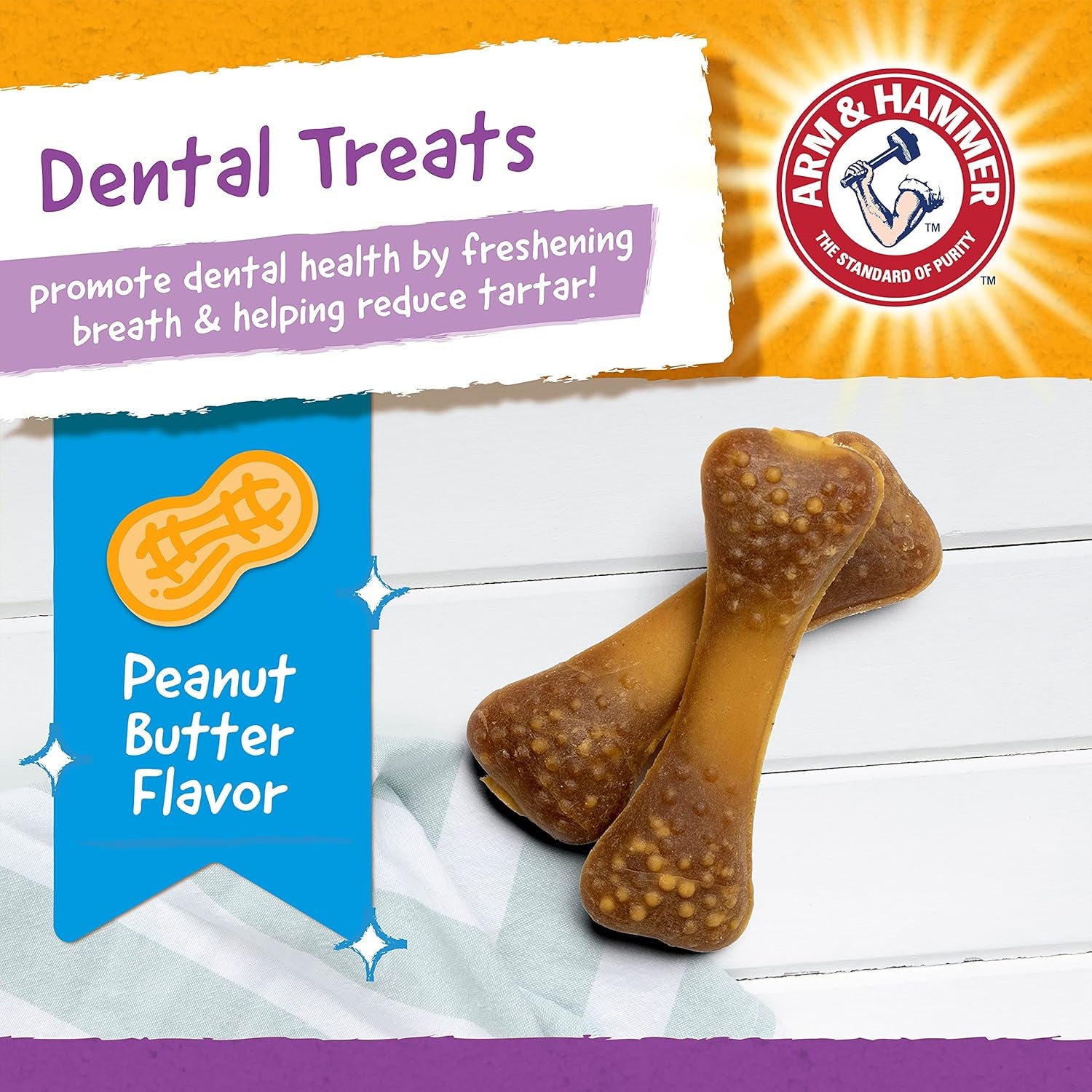 for Pets Nubbies Dental Treats for Dogs with Baking Soda and Calcium, Treat Chews Help Fight Bad Breath, Plaque & Tartar, Peanut Butter, Value Bucket, 139 Pcs (Packaging May Vary)