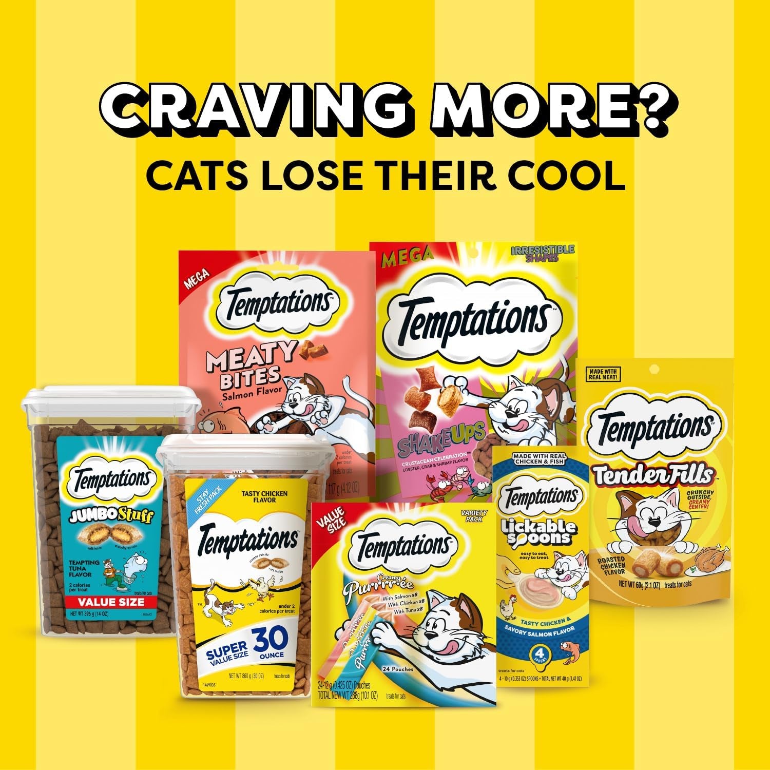 Classic Crunchy and Soft Cat Treats Feline Favorites Variety Pack, 3 Oz. Pouches (Pack of 4)