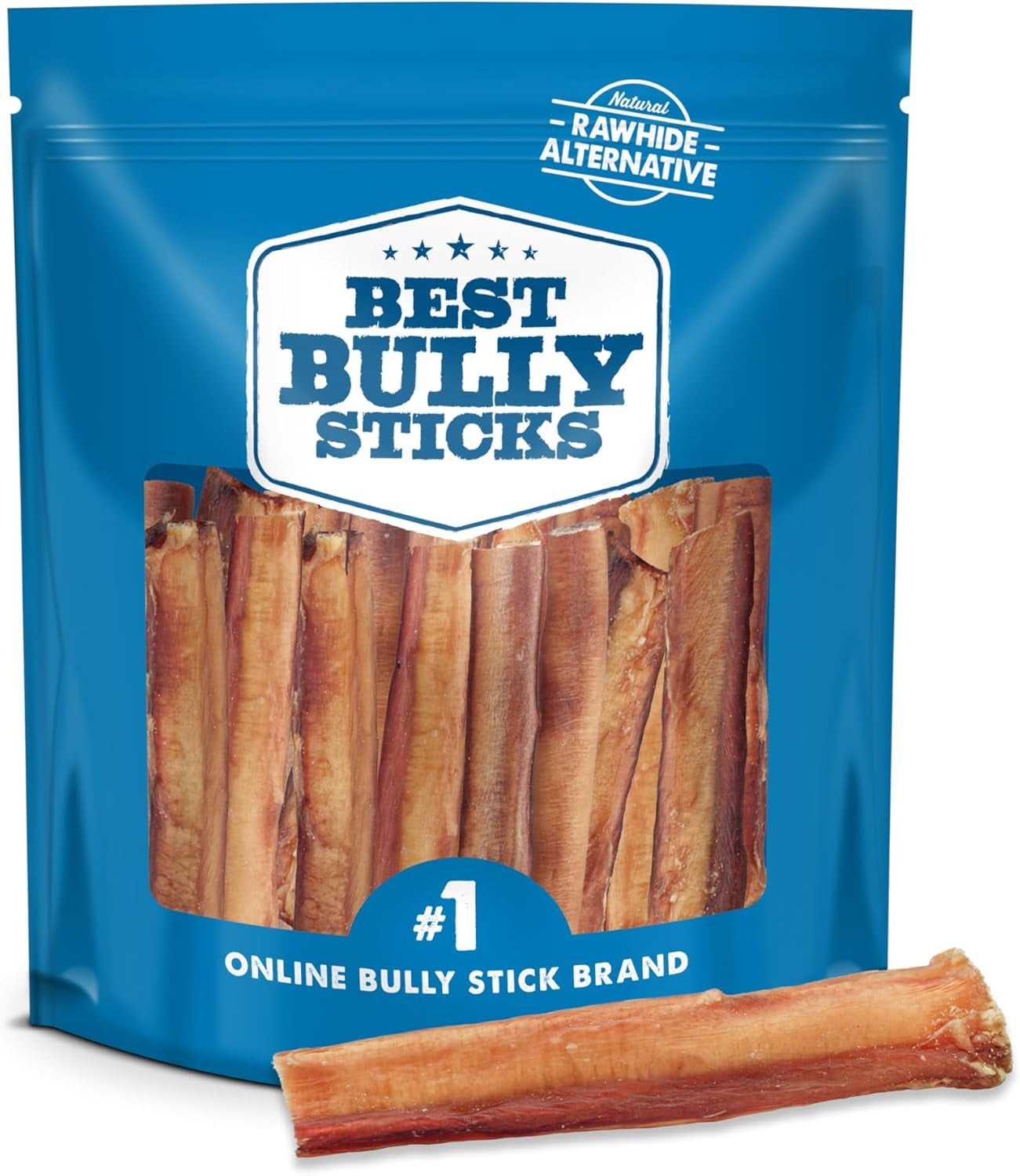 Thick 6 Inch Bully Sticks - 18 Count (Pack of 1) - Natural, Grass-Fed, Single Ingredient, Grain and Rawhide Free, Ideal for Big Breeds
