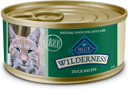 Wilderness Natural High-Protein Grain-Free Wet Food for Adult Cats, Duck Paté, 3-Oz. Cans, 24 Count