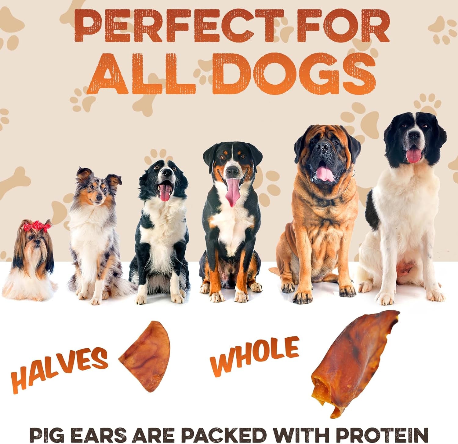 Whole Pig Ears for Dogs, 12 Ct. – All-Natural Single Ingredient Dog Chews, Slow Cooked & Fully Digestible Rawhide Alternative