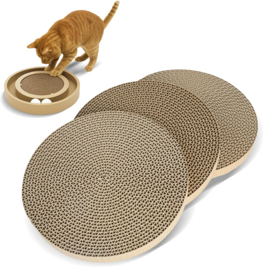 Cat Scratcher Replacement Pads - Cardboard Cat Scratcher Pad, Relieves Stress, Supports Pet Behaviors, 3 Count