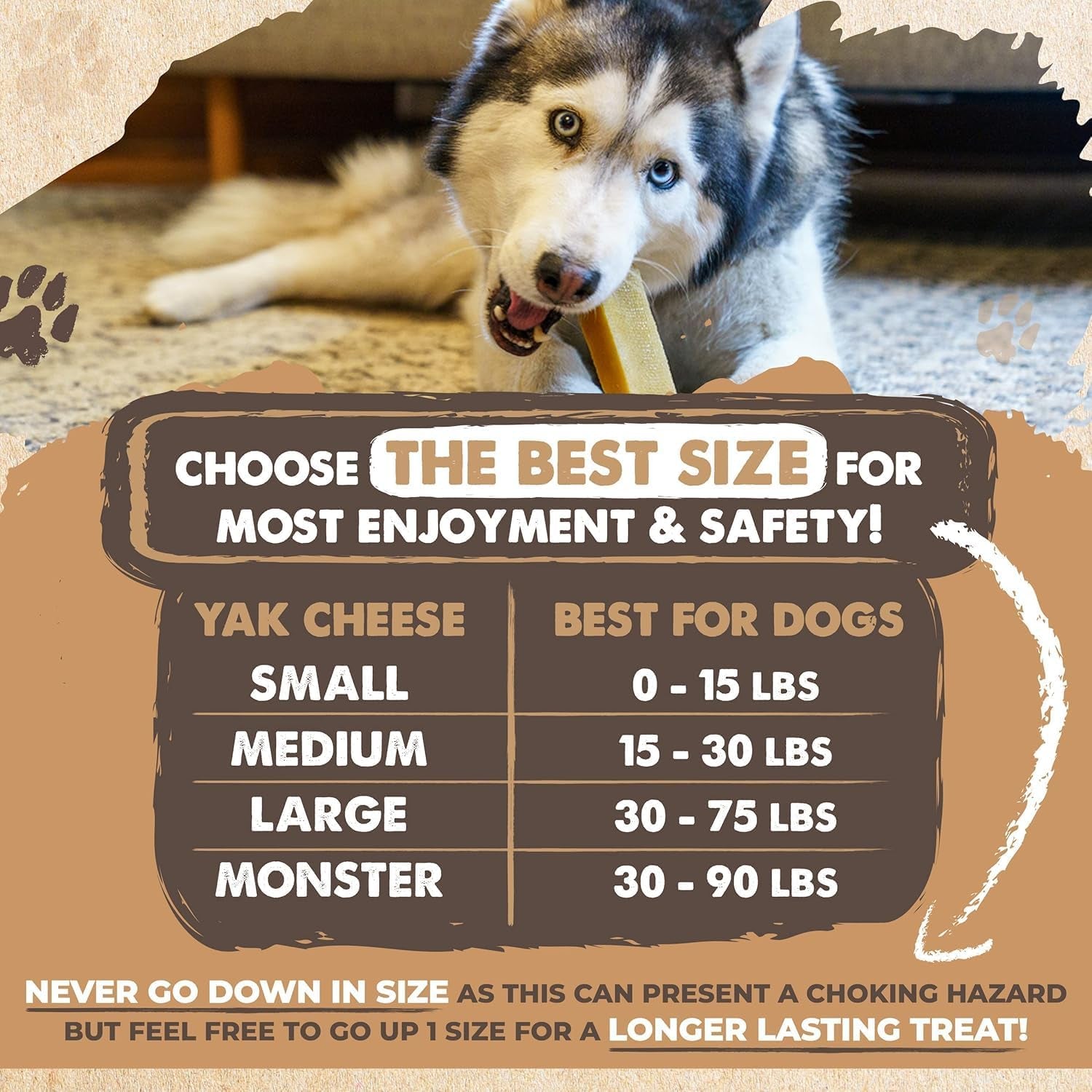 Yak Cheese Chews for Dogs - All-Natural Long Lasting Pet Treats - Odorless Limited-Ingredient Chews for Puppies & Power-Chewers (Medium, 4 Pack)